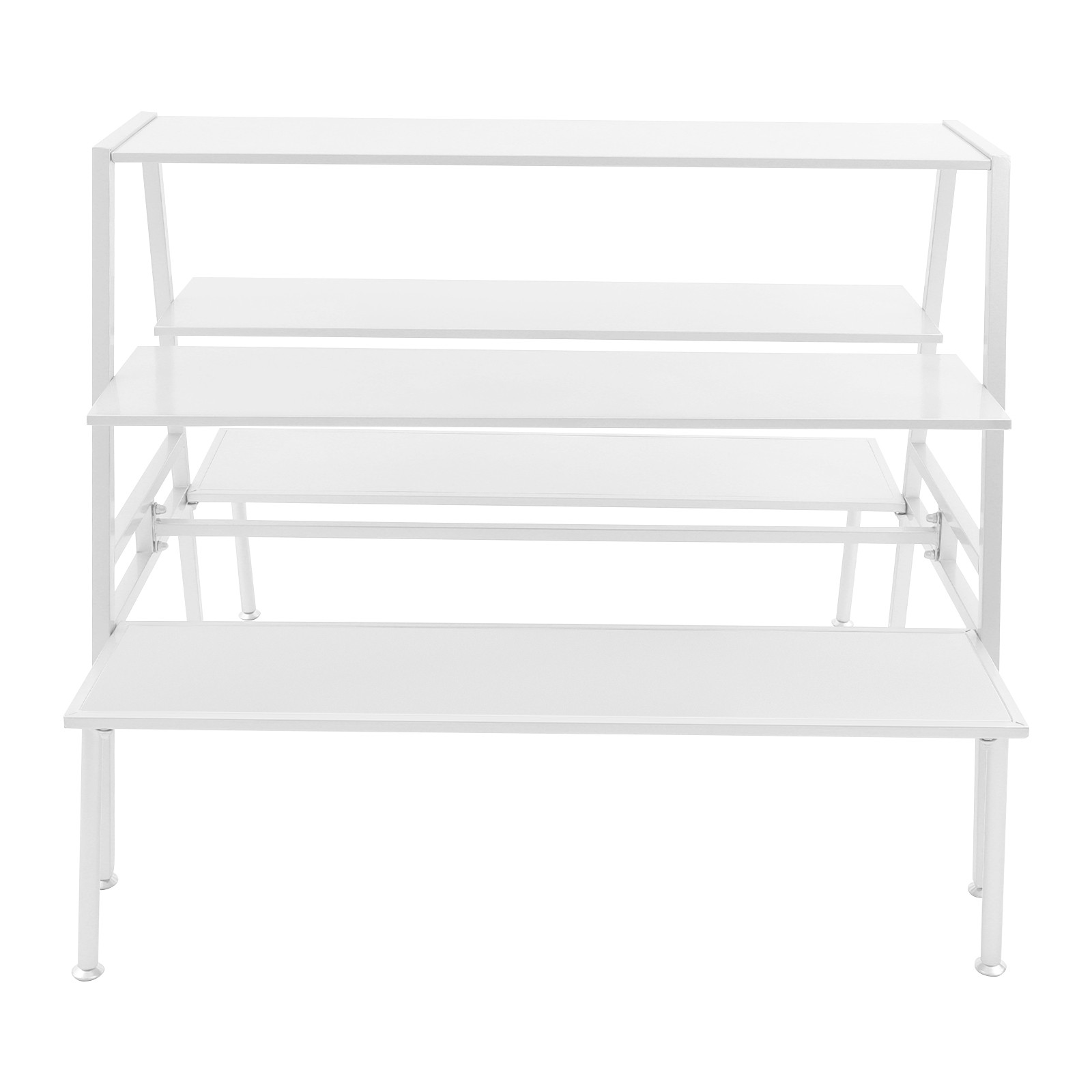 Modern Standing Display Rack, Double Side Clothing Shop Display Tables White