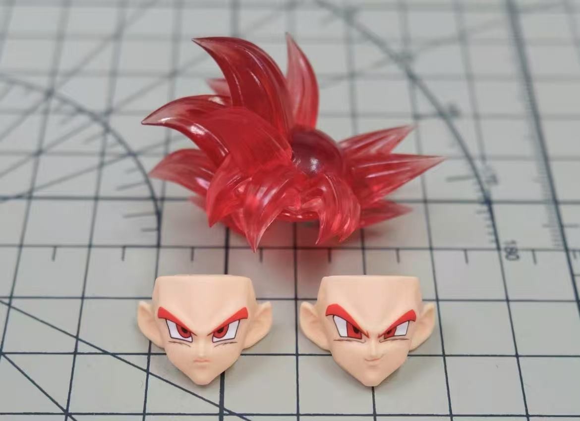 AIR Custom 1/12 Son Goku Super Saiyan God transparent Red Hair Head Sculpt kit