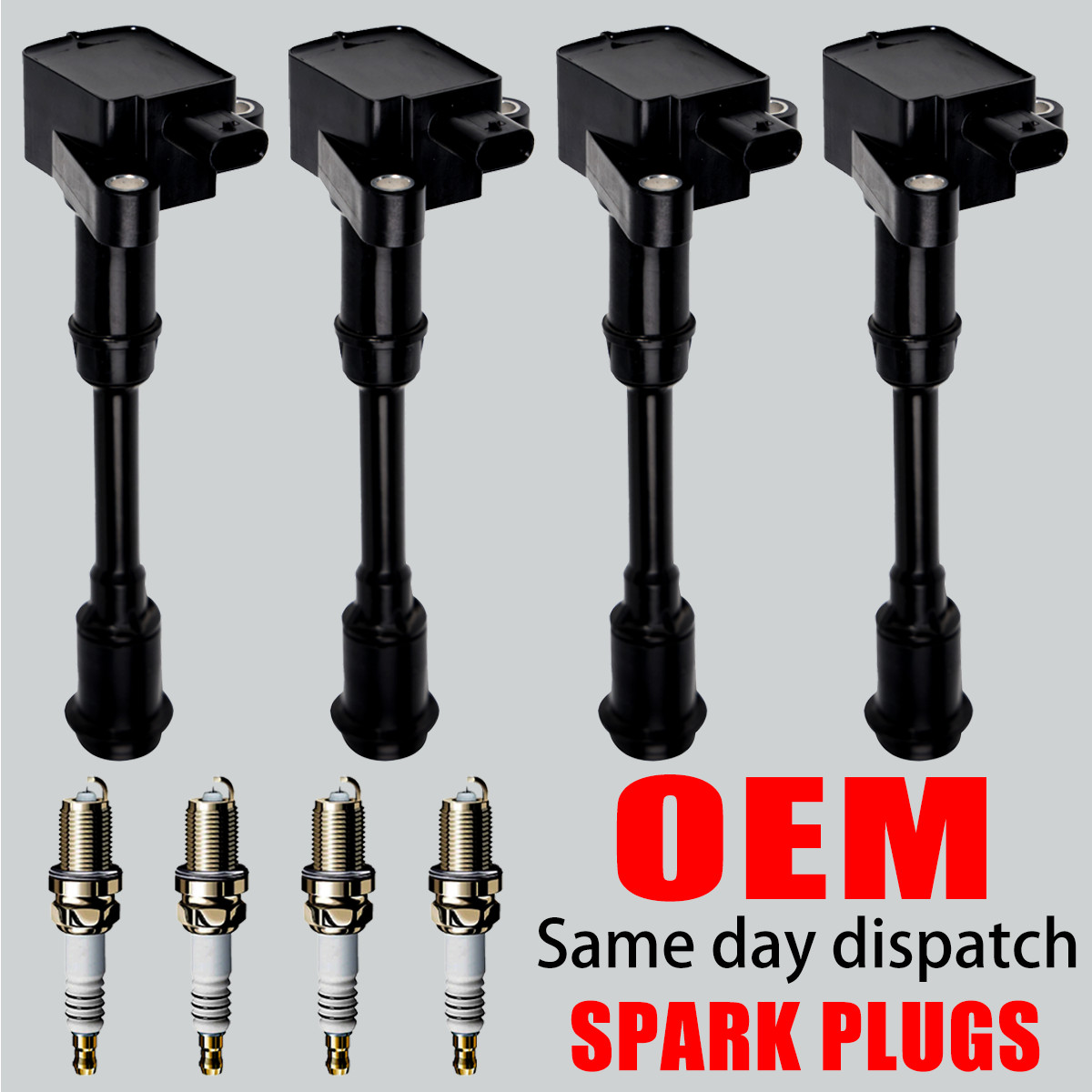 4X OEM Ignition Coil & 4X Iridium Spark Plugs For Ford Escape Fiesta 1.6L UF674