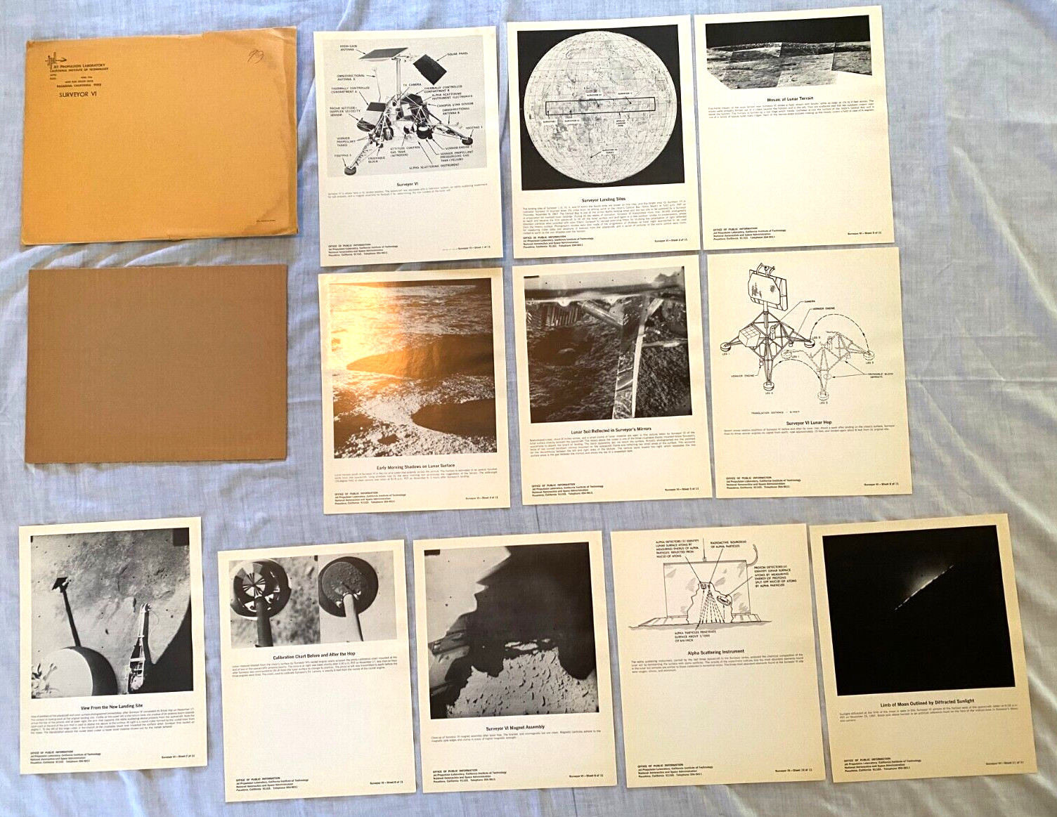 NASA JPL Surveyor VI Lunar Program Complete Photo Set 11 of 11, 1967