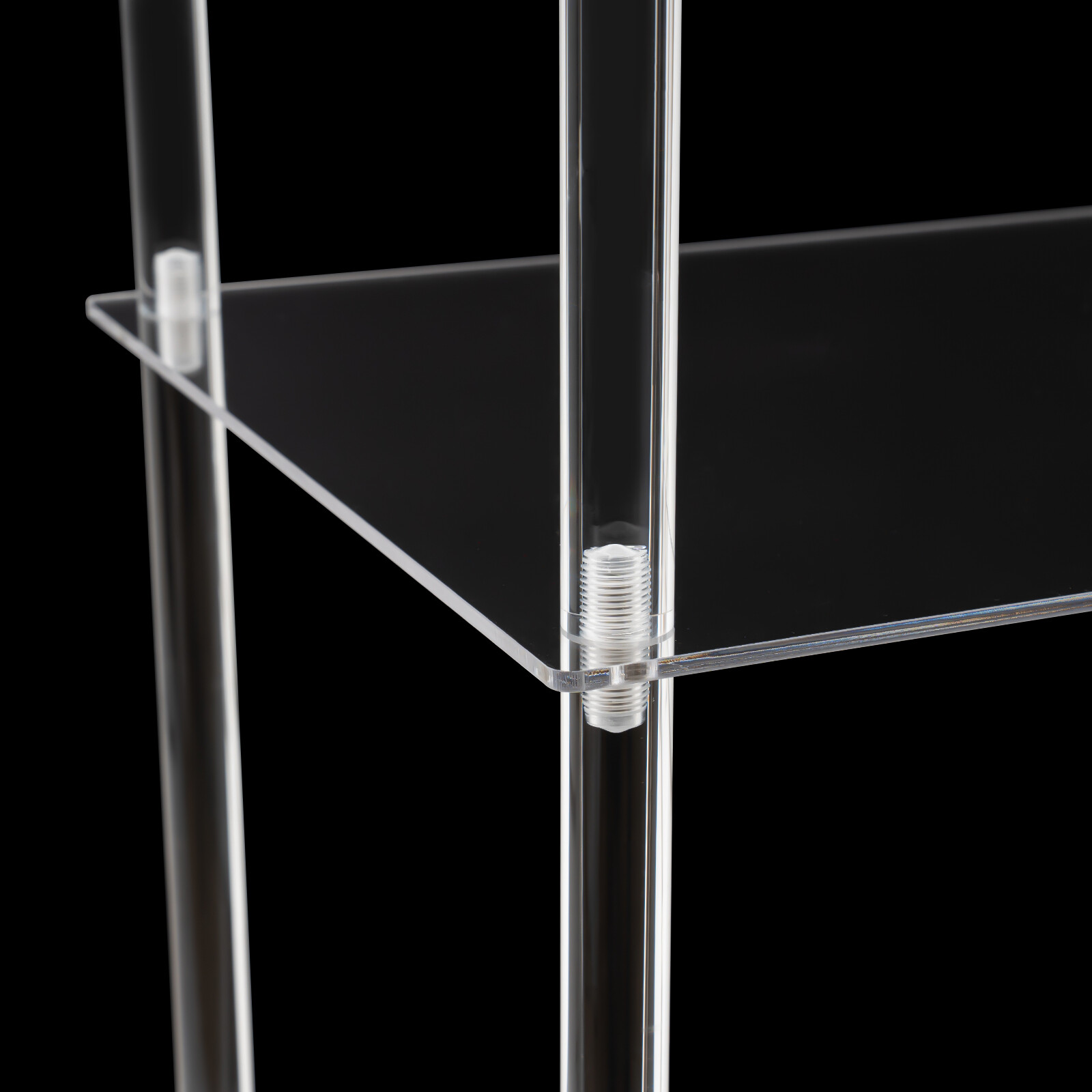 3-Tier Mobile Clear Acrylic Printer Stand Storage Shelf Printer Table on Wheel