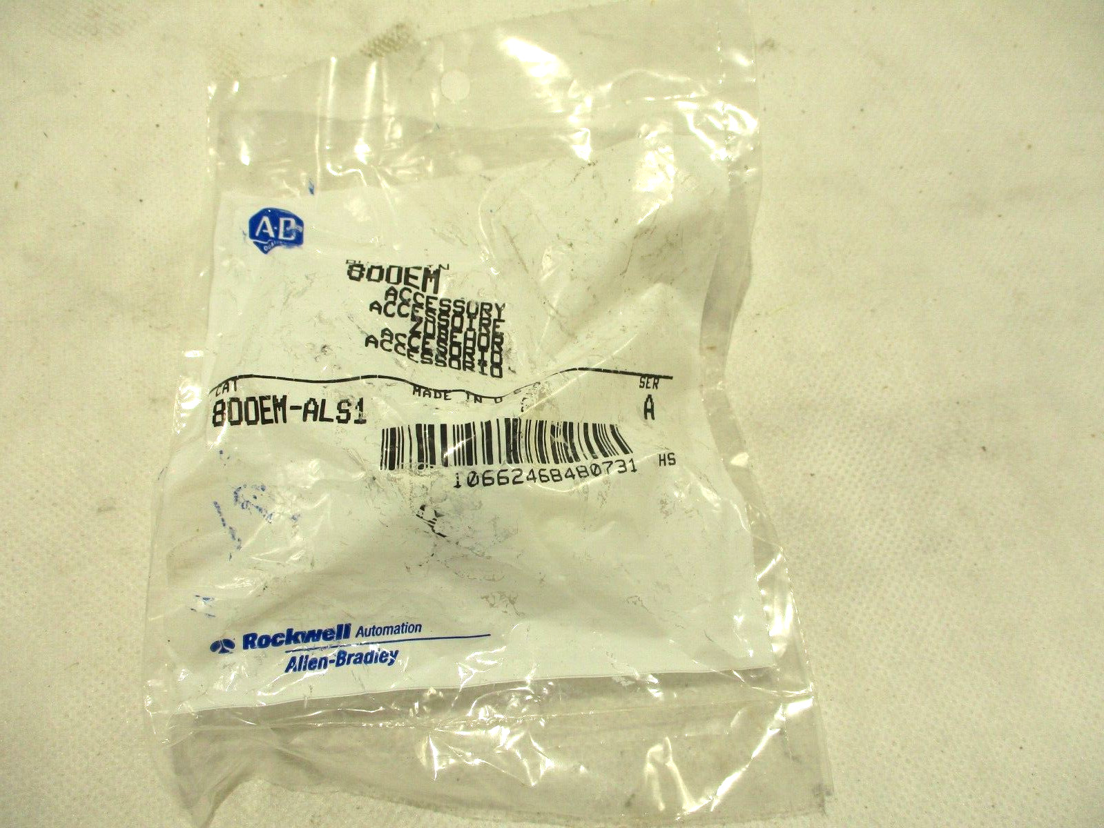 NEW ALLEN-BRADLEY 800EM-ALS1 SER.A WHITE SLECTOR SWITCH KNOB LEVER CAP