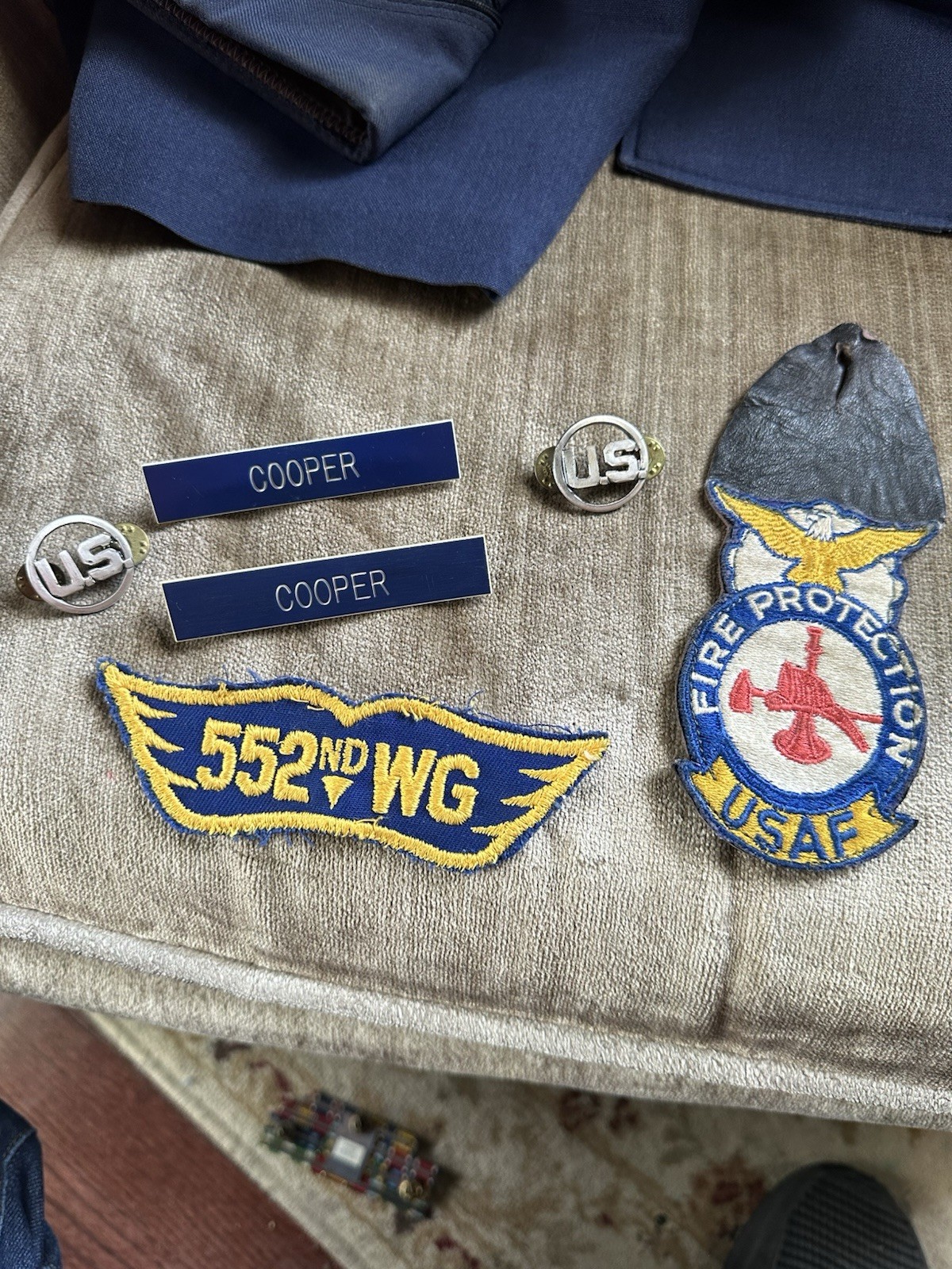 Vintage NAMED USAF MASTER SERGEANT E-7 COOPER UNIFORM GROUP DRESS UTILITY CAPS