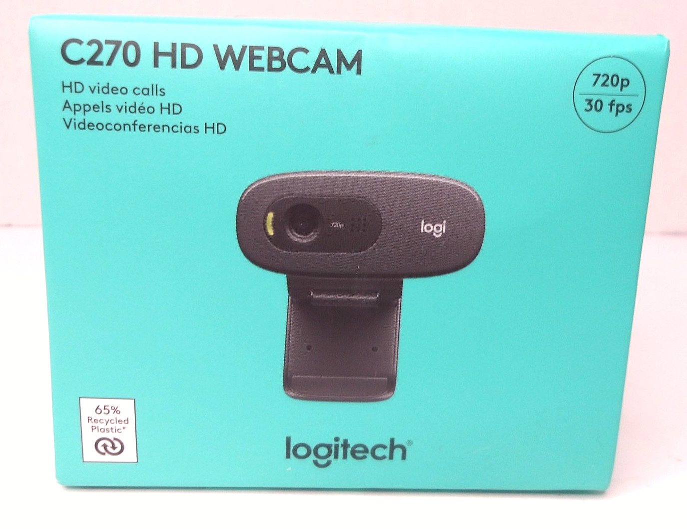 Logitech HD WEBCAM C270, Widescreen, Noise - Reducing, 720 p, Black