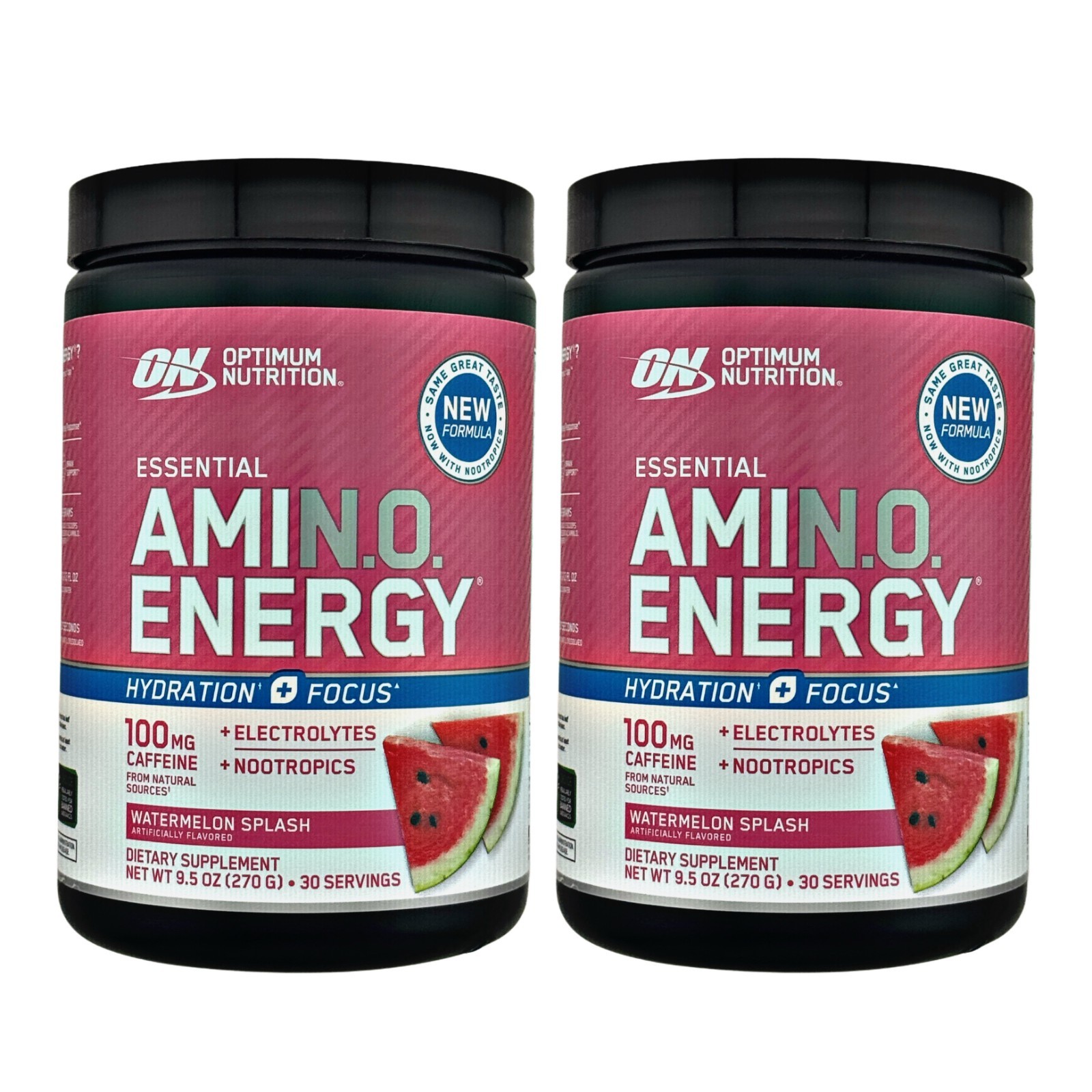 Optimum Nutrition Essential Amino Energy Watermelon Splash 30 Servings -Lot of 2