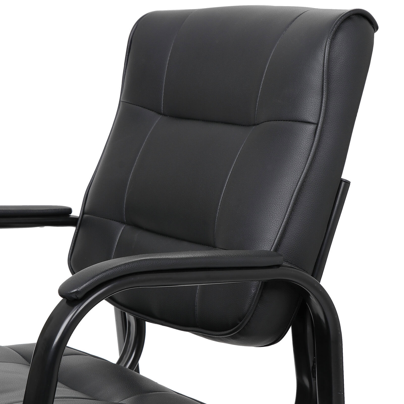 4PCS Leather Guest Chair Reception Waiting Room Office Desk Side Chairs Classic