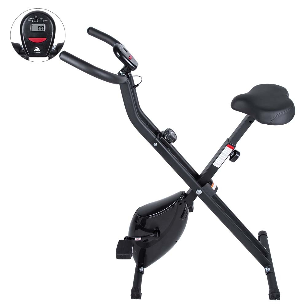 Folding Stationary Upright Indoor Cycling Exercise Bike LCD Monitor Gym/Home
