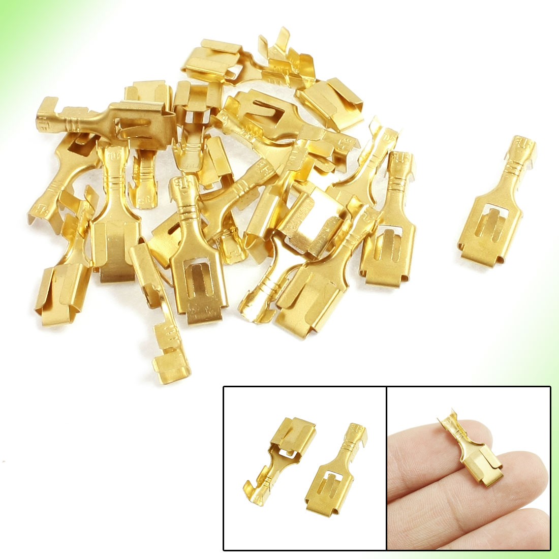 20Pas 1/4Inch Width Wire Brass Female Spade Terminal Connectors