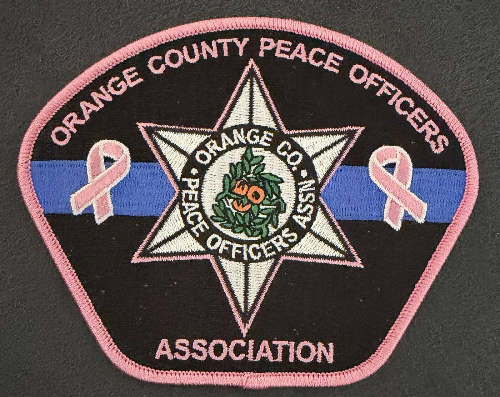 California Pink Patch. Orange County Police Officers Association Dept.