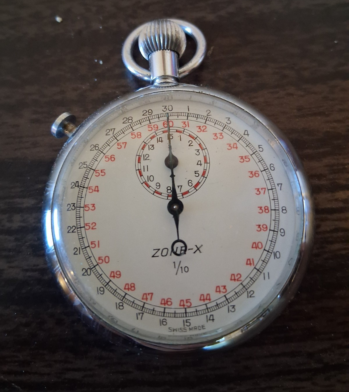 Vintage Zone-X 1/10 Drag Race Stopwatch Mechanical Wind Up Very Nice