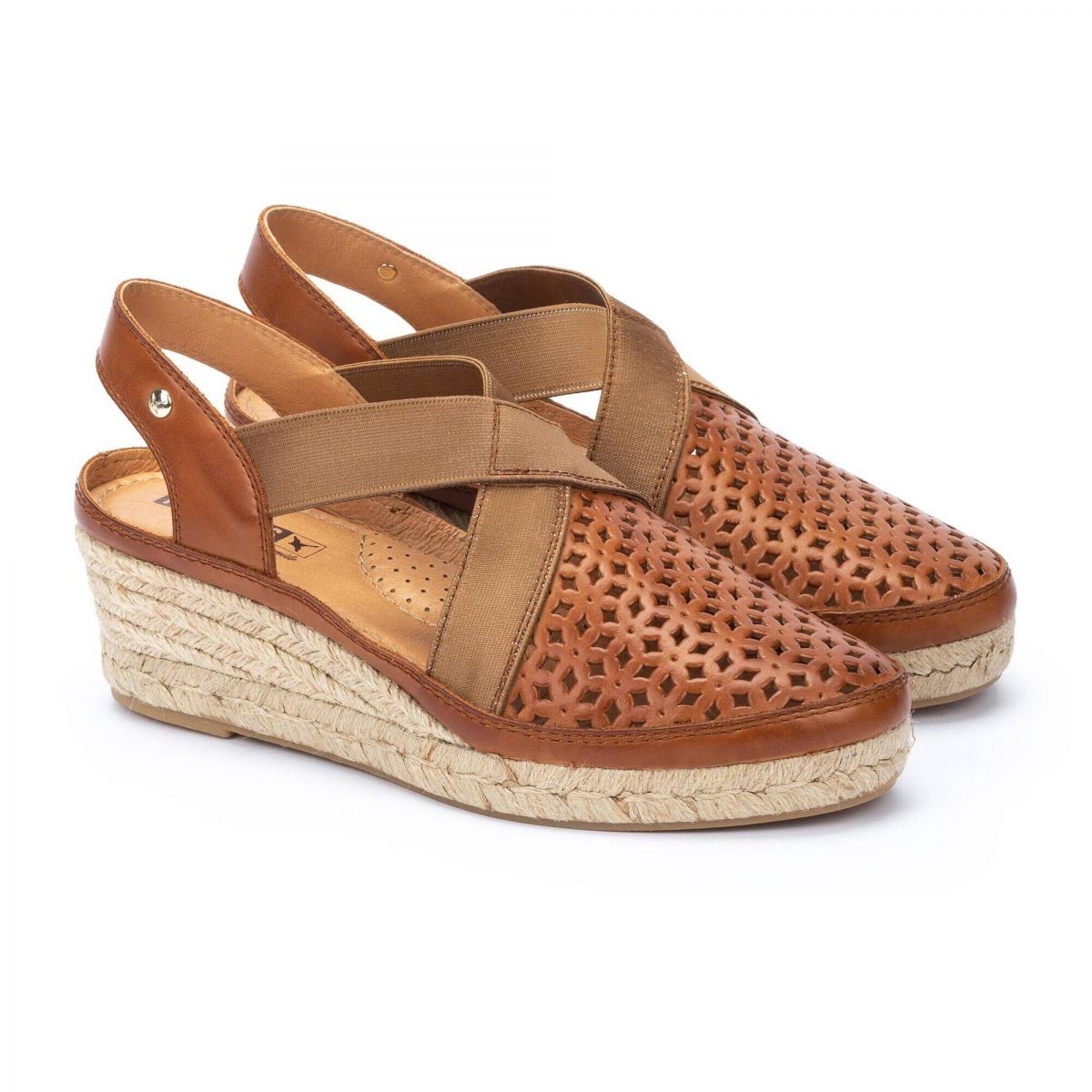 Pikolinos Women's Benidorm Crossed Wedge Sandals Brandy - W4A-1546-250, Brandy