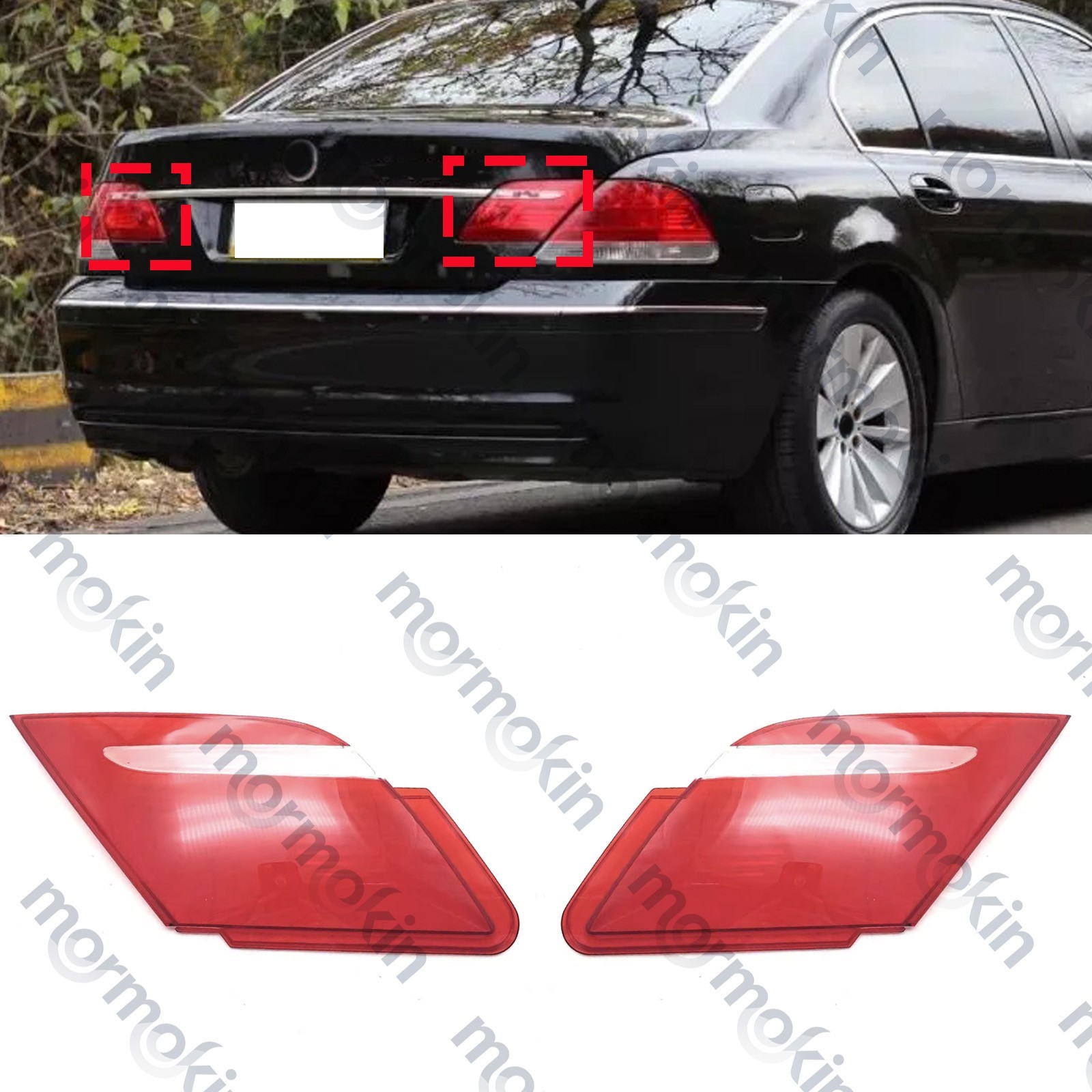 A Pair Replace Inner Tail Light Lens Shell For BMW 7-Series E65 E66 2006-2008