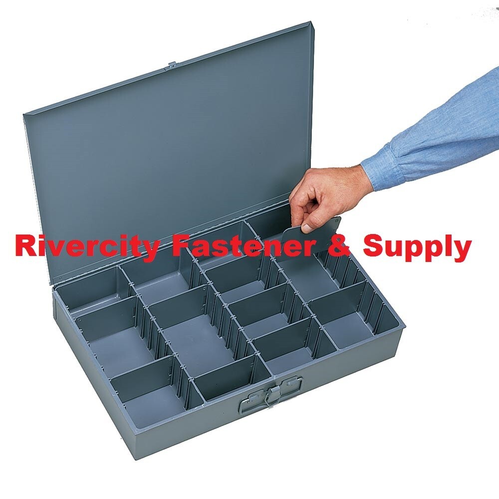 LARGE METAL ADJUSTABLE HOLE STORAGE BIN TRAY FOR NUTS, BOLTS AND WASHERS 119-95