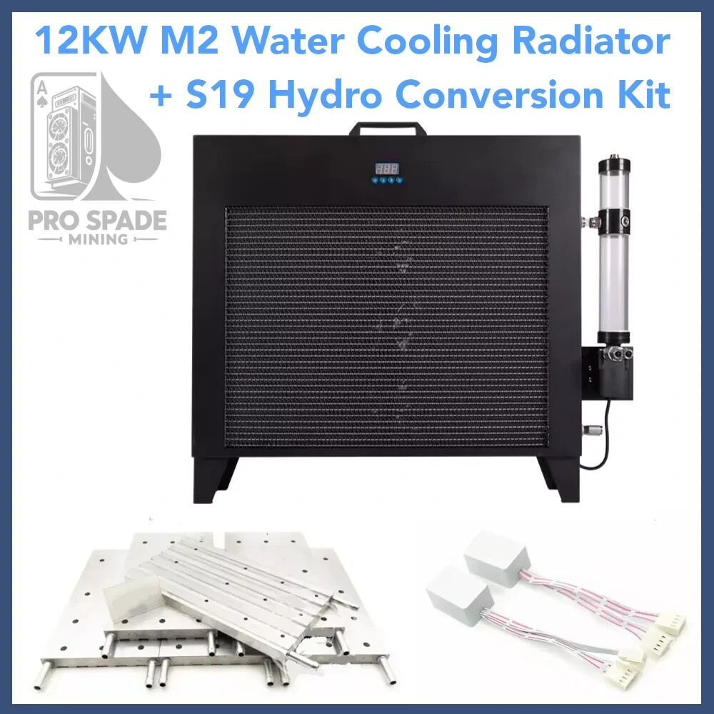MO SAN 12KW Water Cooling Row Radiator System M2 + (1) S19 Hydro Conversion Kit
