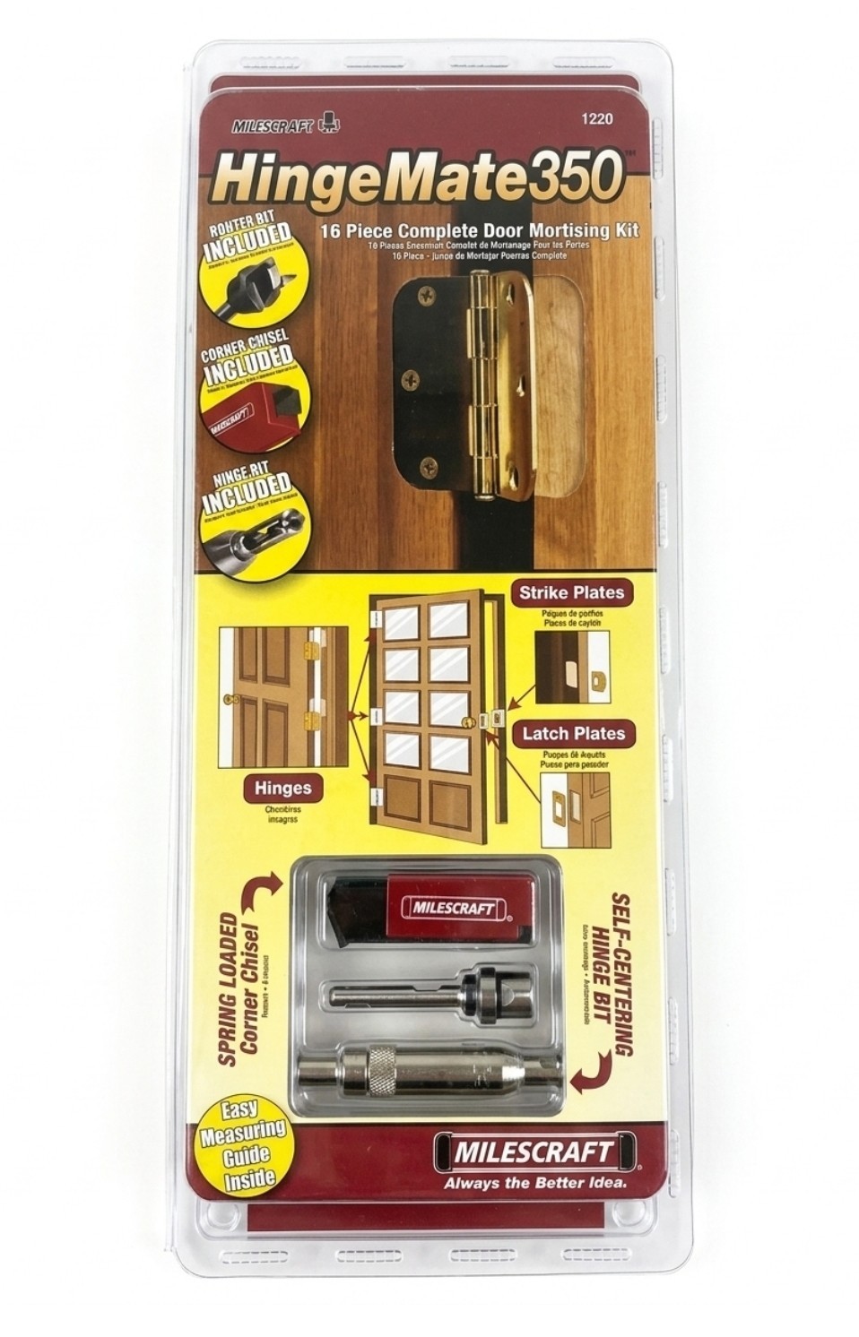 Milescraft 1220 Hinge Mate350 – Complete Hinge Installation 16-piece kit