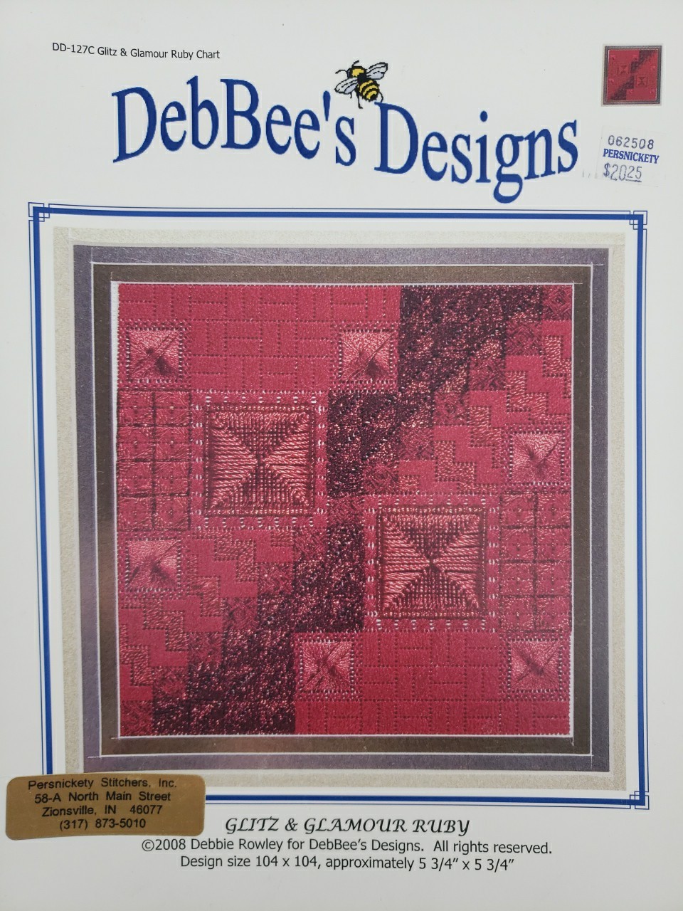 DebBee's Designs DD-127C Glitz & Glamour Ruby Canvaswork Chart