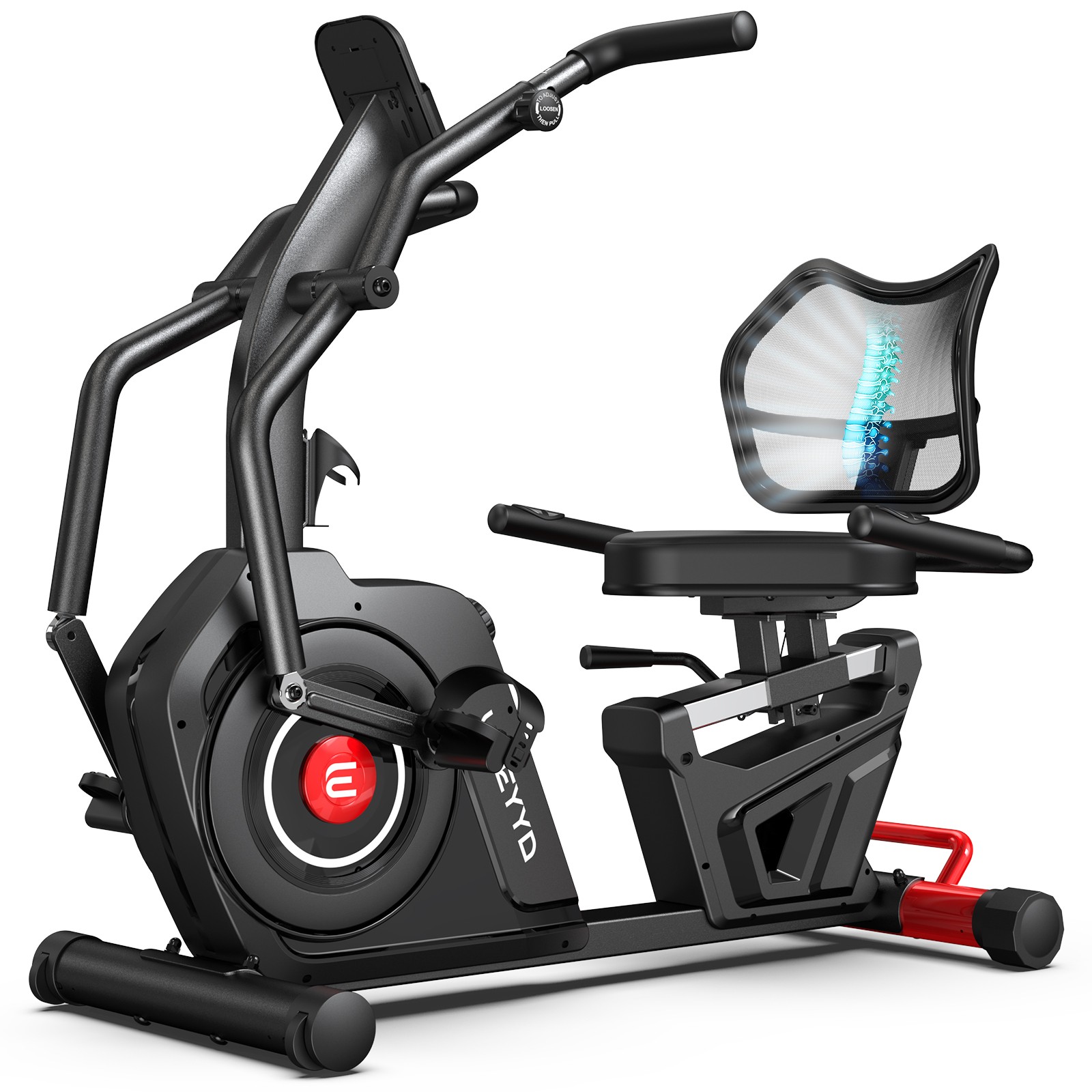 Indoor High-end Adults Magnetic Recumbent Exercise Bike Smart Bluetooth LCD Home