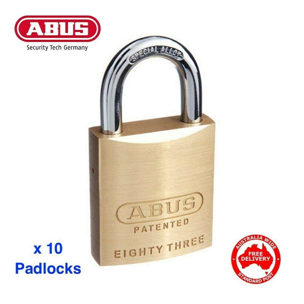 10 x Keyed Alike ABUS Padlocks 83/45 Padlock. BULK LOT-Free Postage In Australia