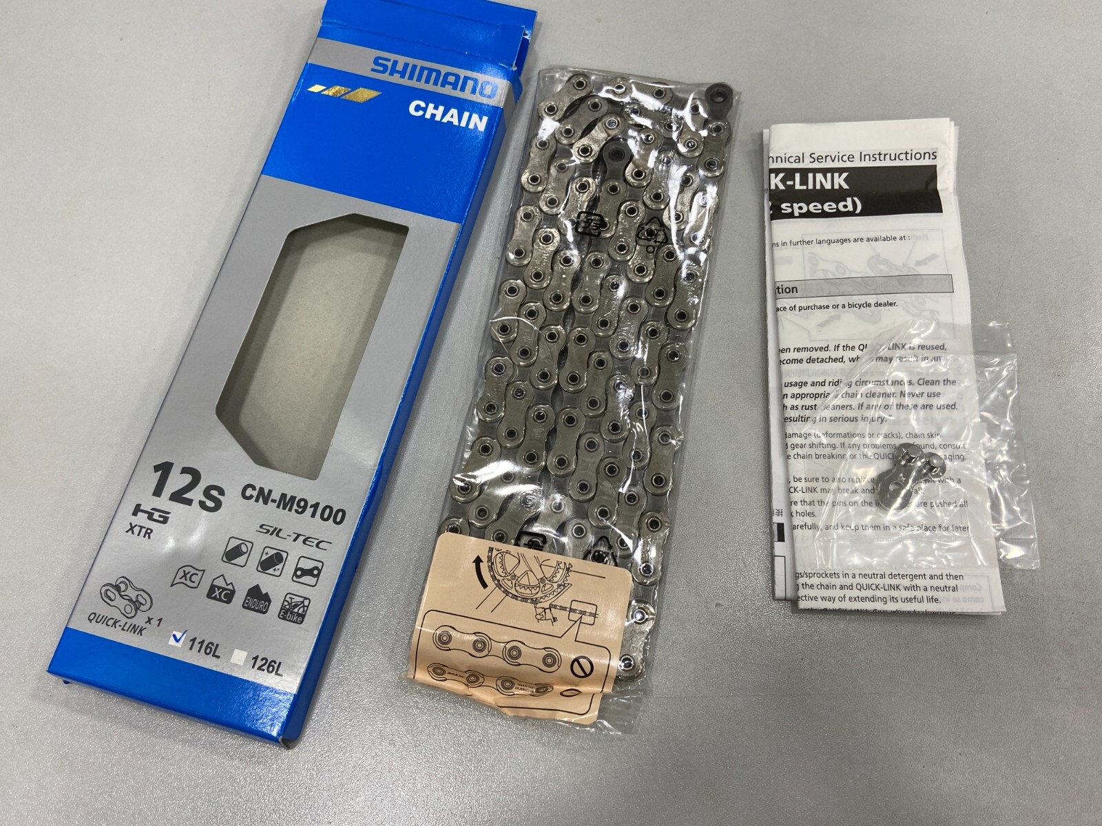 Shimano XTR CN-M9100 12-Speed MTB Bicycle Chain (116 Links) w/ Quick-Link