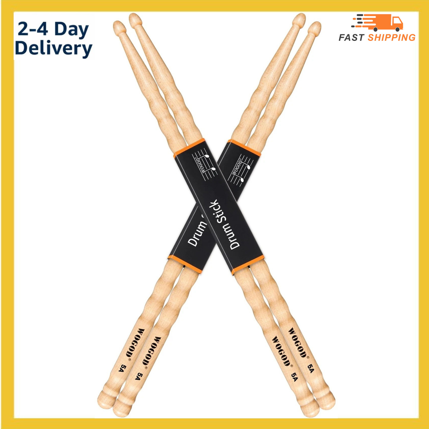 Drum Sticks 5A Maple Wood Drumsticks Professional Percussion Pair Set 2 Pk
