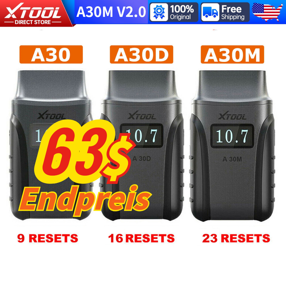 XTOOL A30 A30D A30M Auto Wireless Bidirectional Full System Diagnostic Scanner