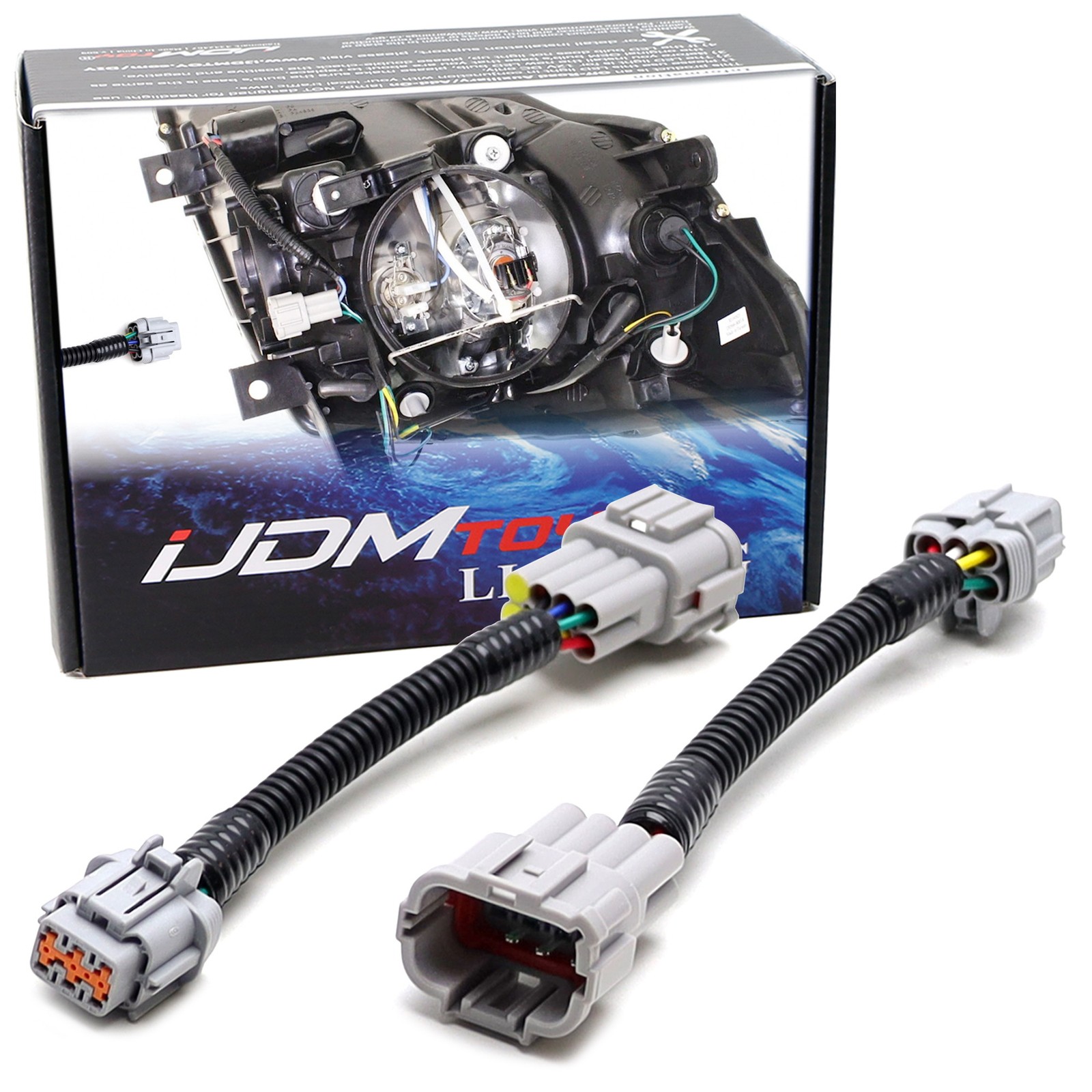 Car Side 8-Pin Input To 6-Pin Output For Nissan 03-05 350Z Headlight Conversion