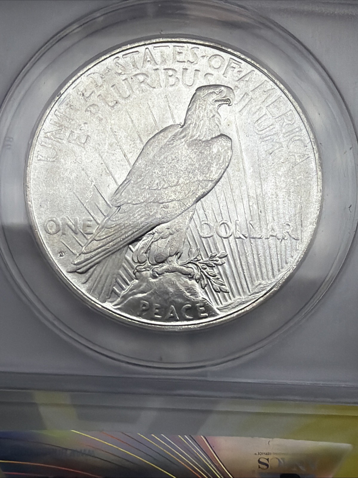 1922 D PEACE DOLLAR ANACS MS63 -VAM 2 90% Silver