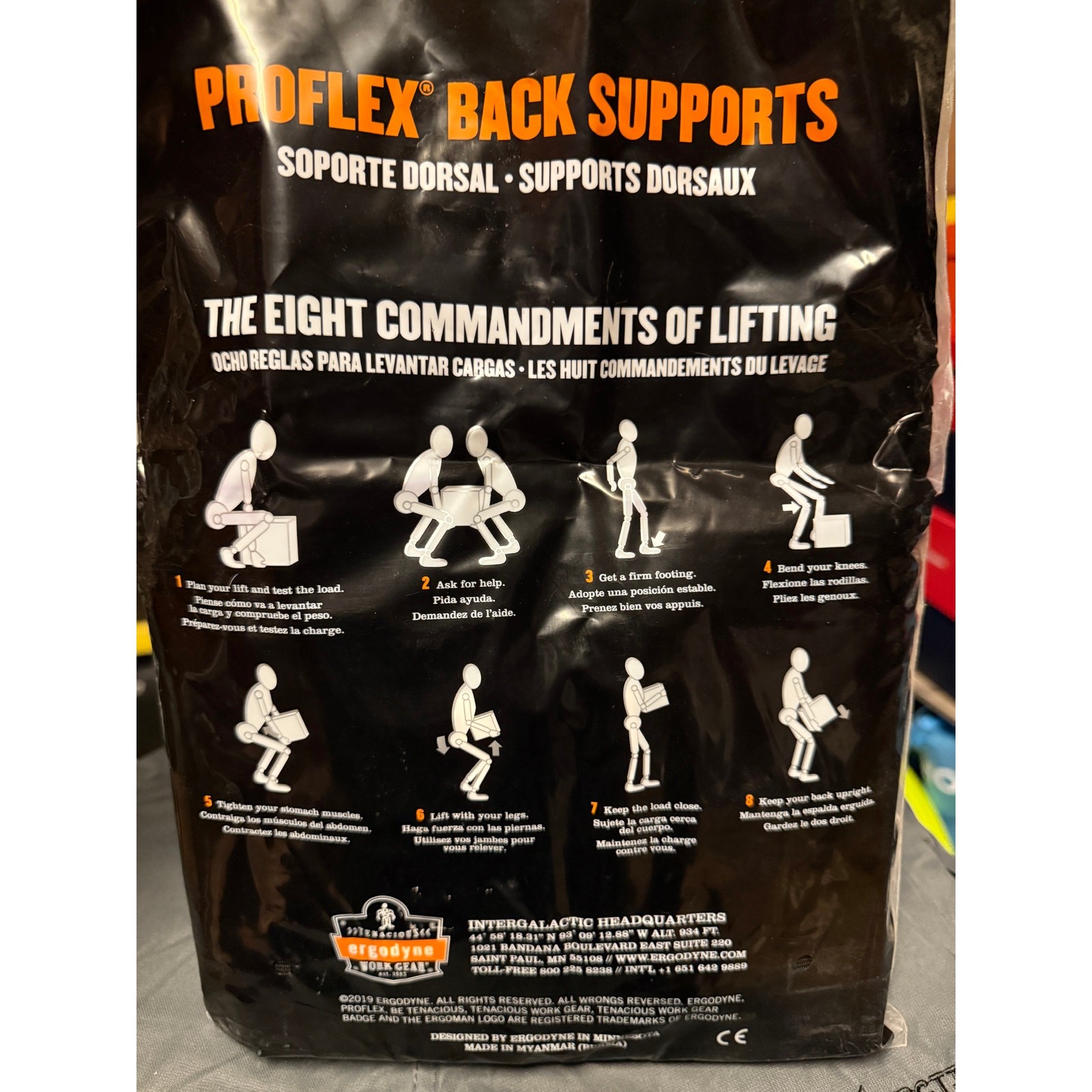 2 PACK ERGODYNE PROFLEX 4XL High-Performance Spandex Back Support Braces