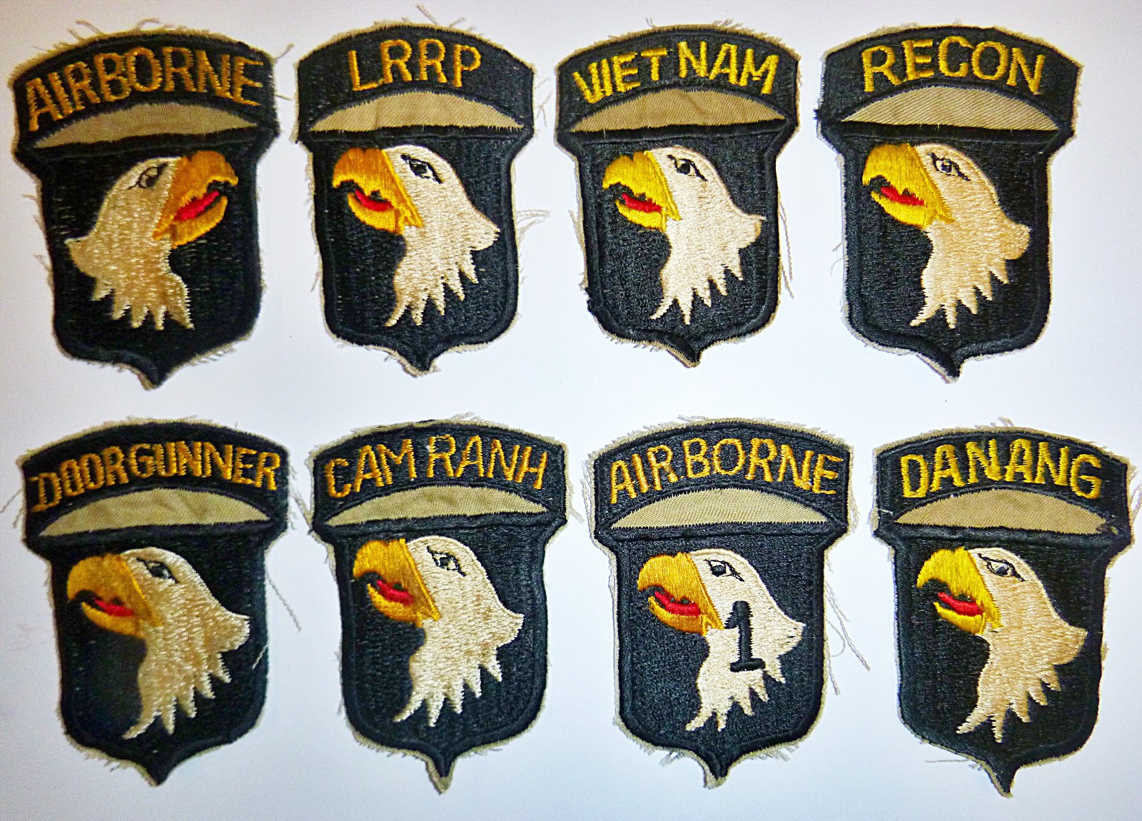 Rare Lot x 8 Original Patch - 101st Airborne Division - MACV - Vietnam War, E105