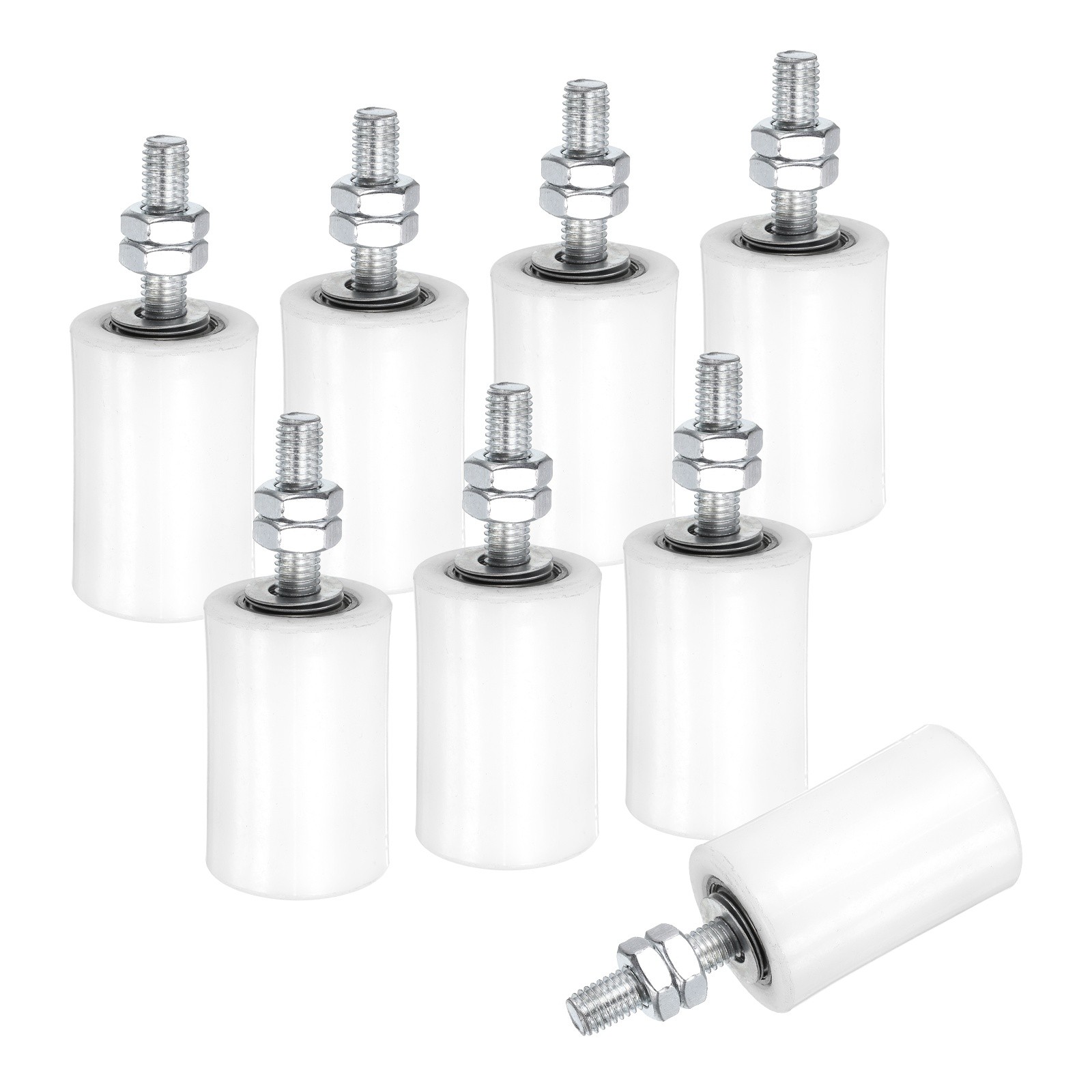 8Pcs Slide Gate Guide Roller 1-5/8"x2-3/8" Nylon Sliding Gate Support White