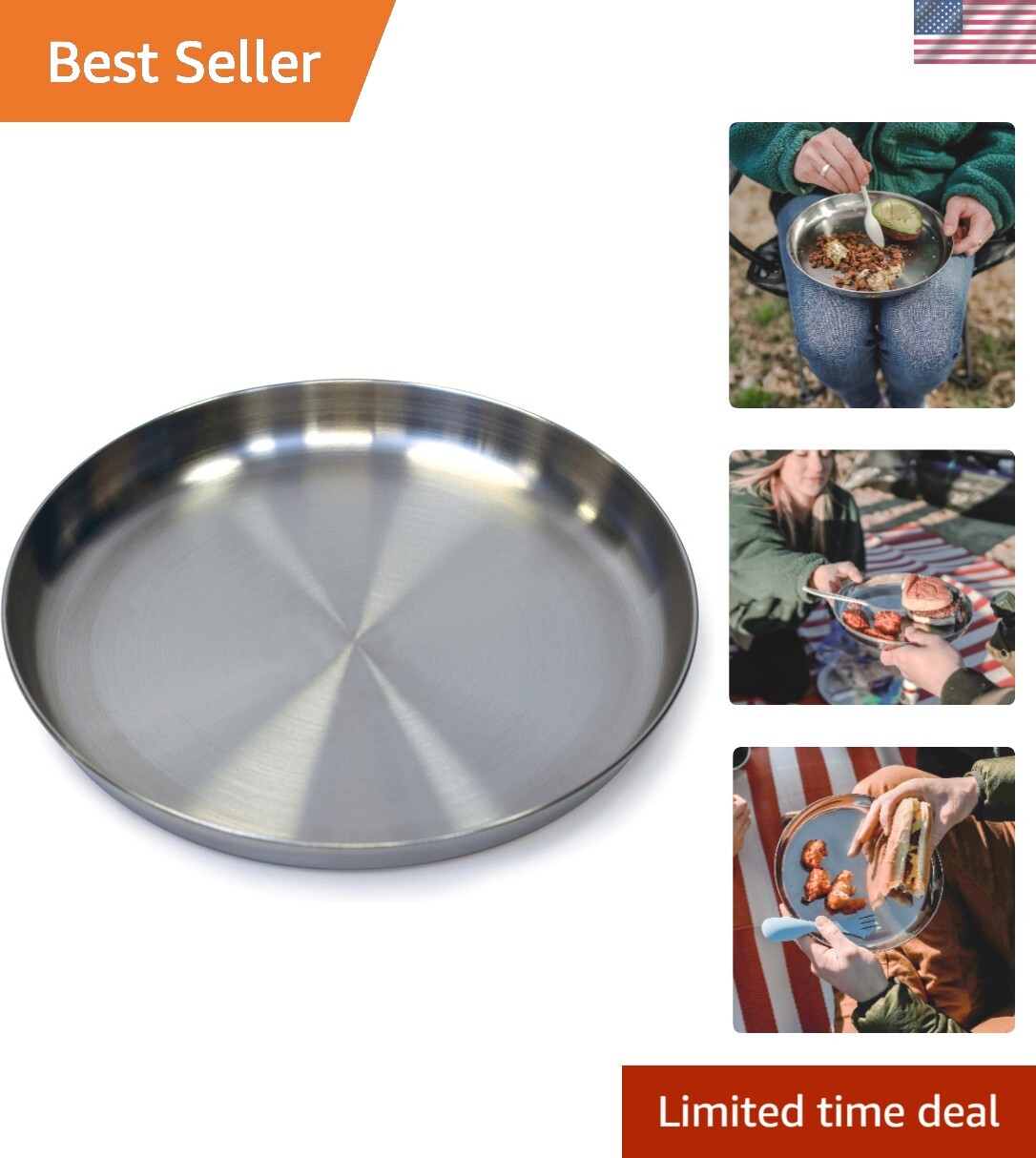 Compact Silver Plate for Camping - Lightweight and Perfect for Outdoor Travelers