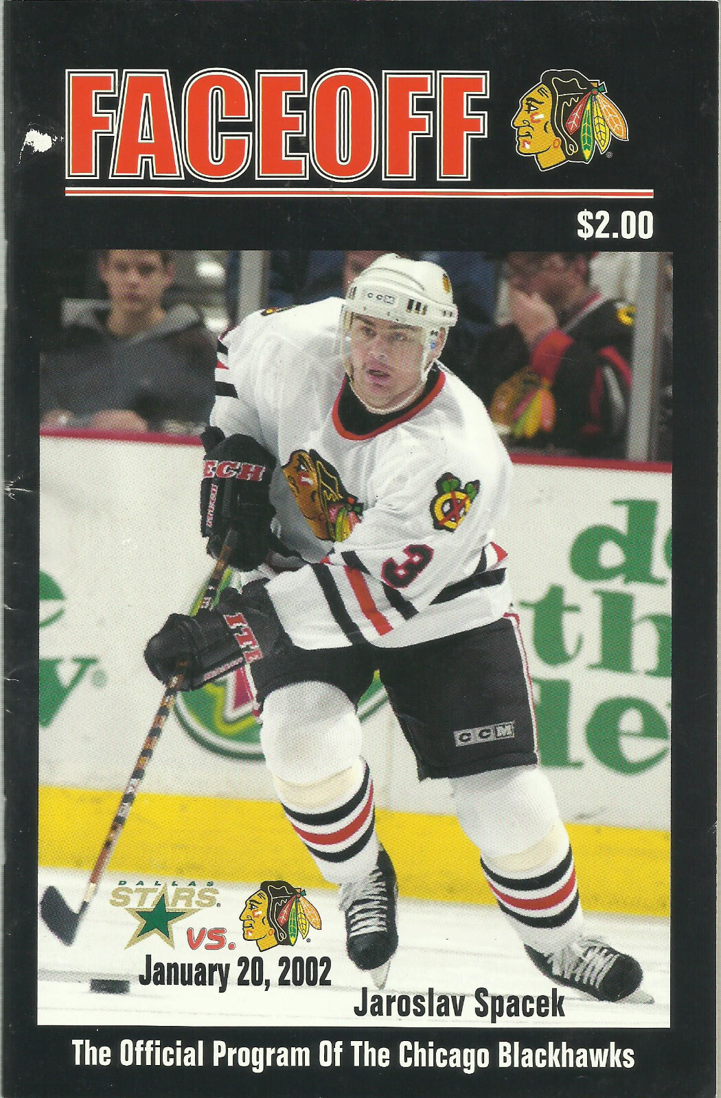 2002-1-20 NHL Hockey Program- Chicago Blackhawks Vs Dallas Stars