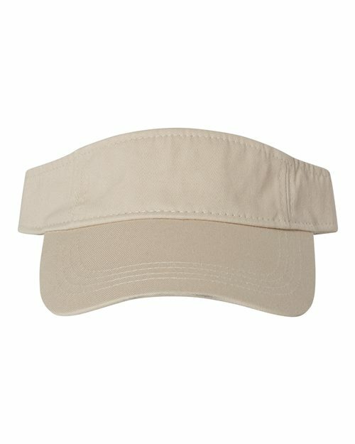 Valucap Unisex 100% Cotton Bio-Washed Chino Twill Adjustable Visor - VC500