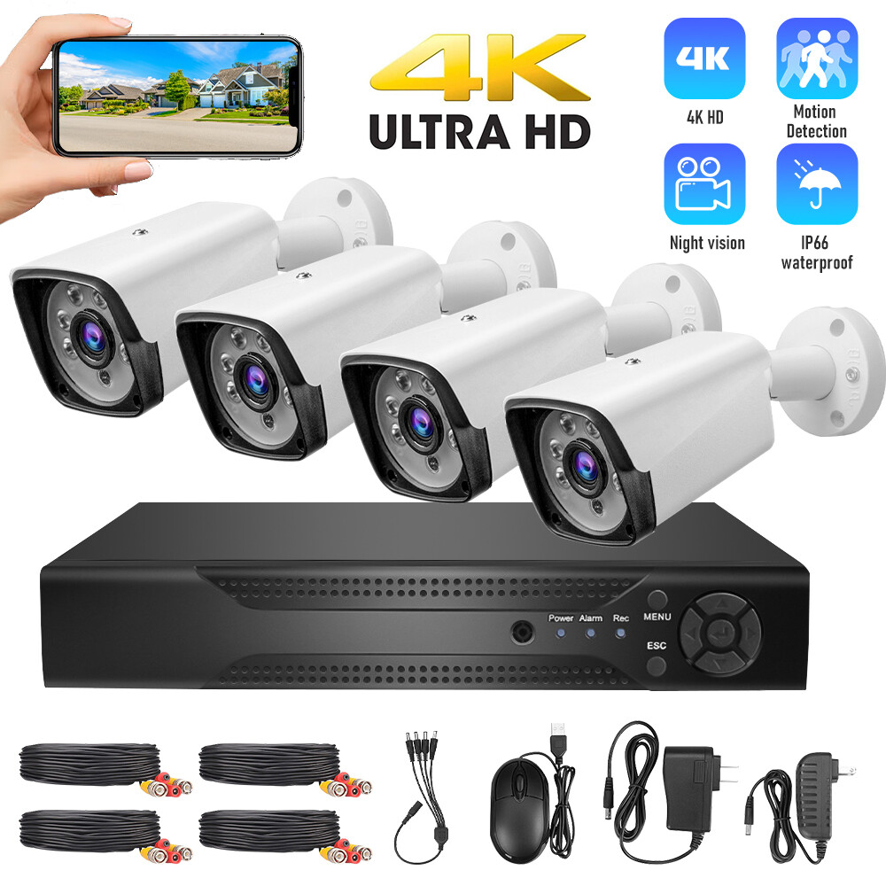 Camera 4CH DVR Home Security System 4K 5MP DVR + 4 X Outdoor House