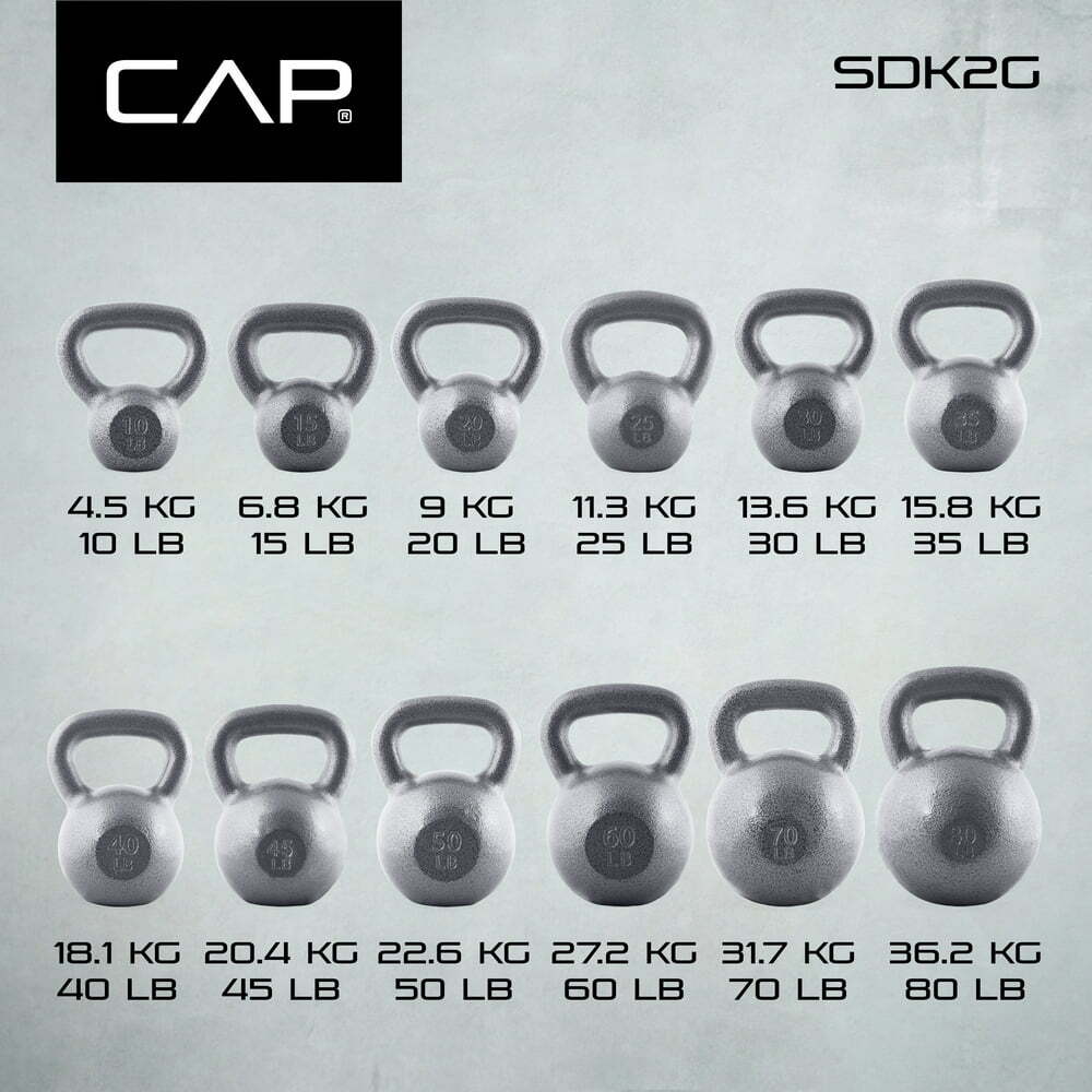 Barbell Cast Iron Kettlebell, Single, 10-80 Pounds