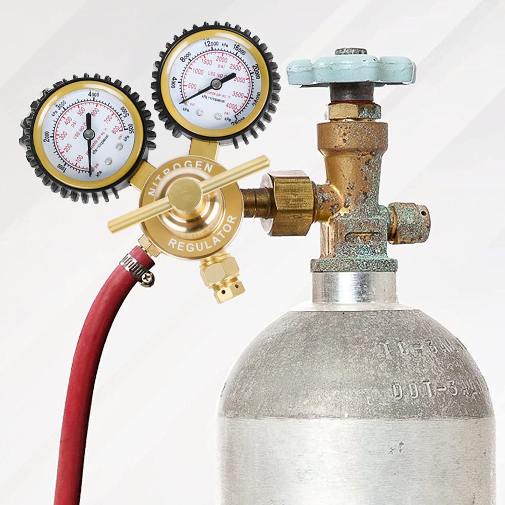 Nitrogen Regulator Pressure Control Valve Double Gauge CGA580 Inlet Thread 1/4"