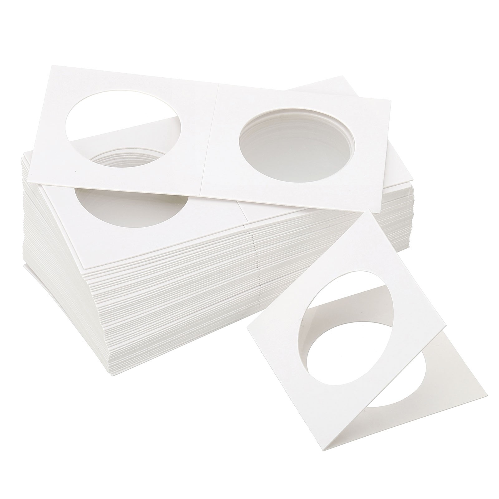 2x2 Coin Flips, 350 Pack 33mm Cardboard Coin Holder Paper Coin Holders, White