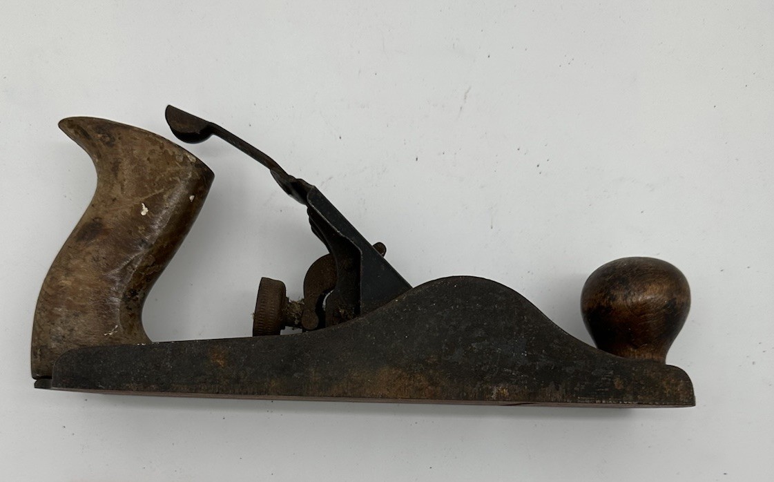 Vintage wood Plane w/wood Handle In working condition