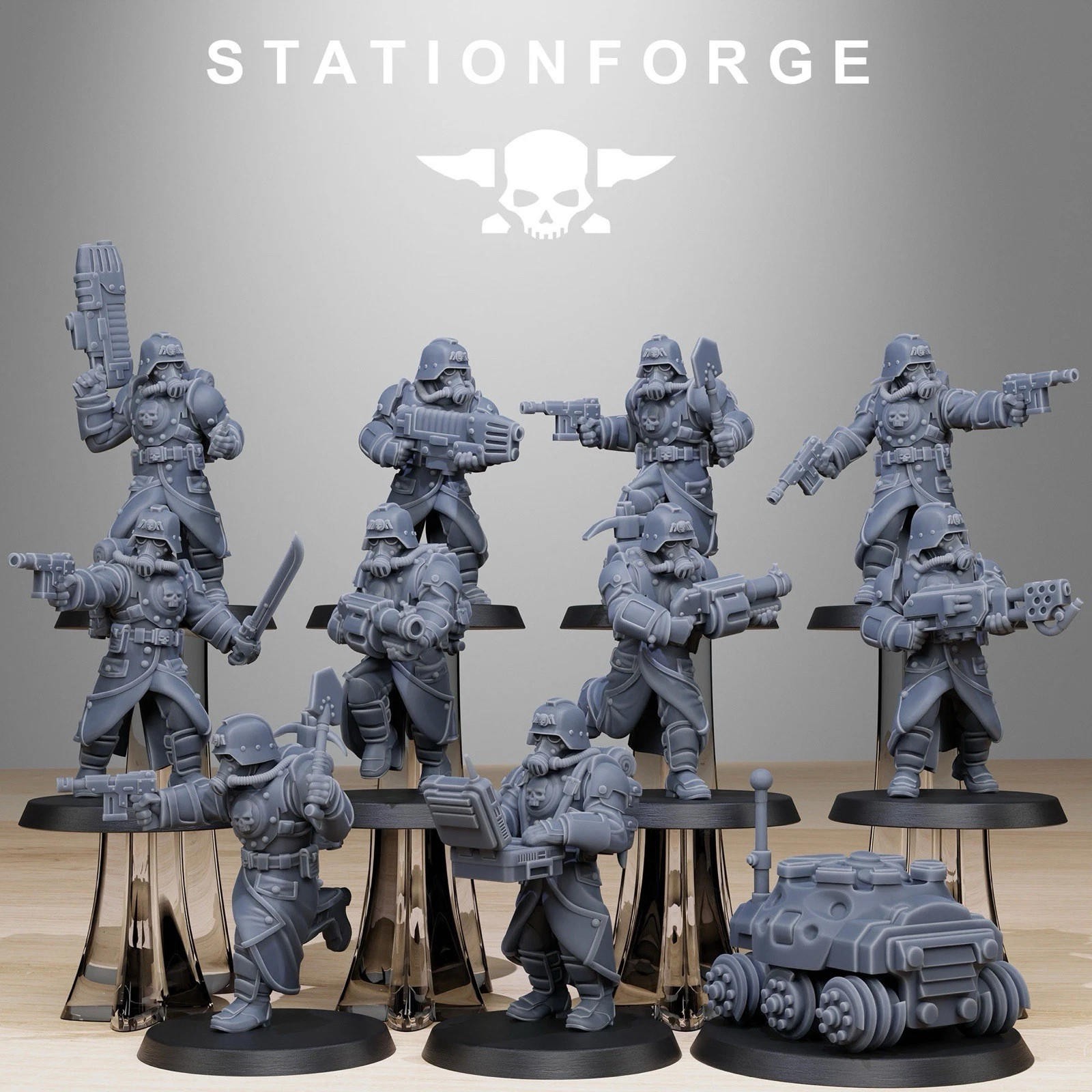Imperial Soldiers of the Grim Guard x11 Bombardier Korps Resin 32mm StationForge