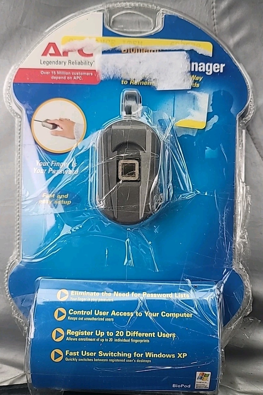 APC Biometric Fingerprint Reader Password Manager New Open Pack
