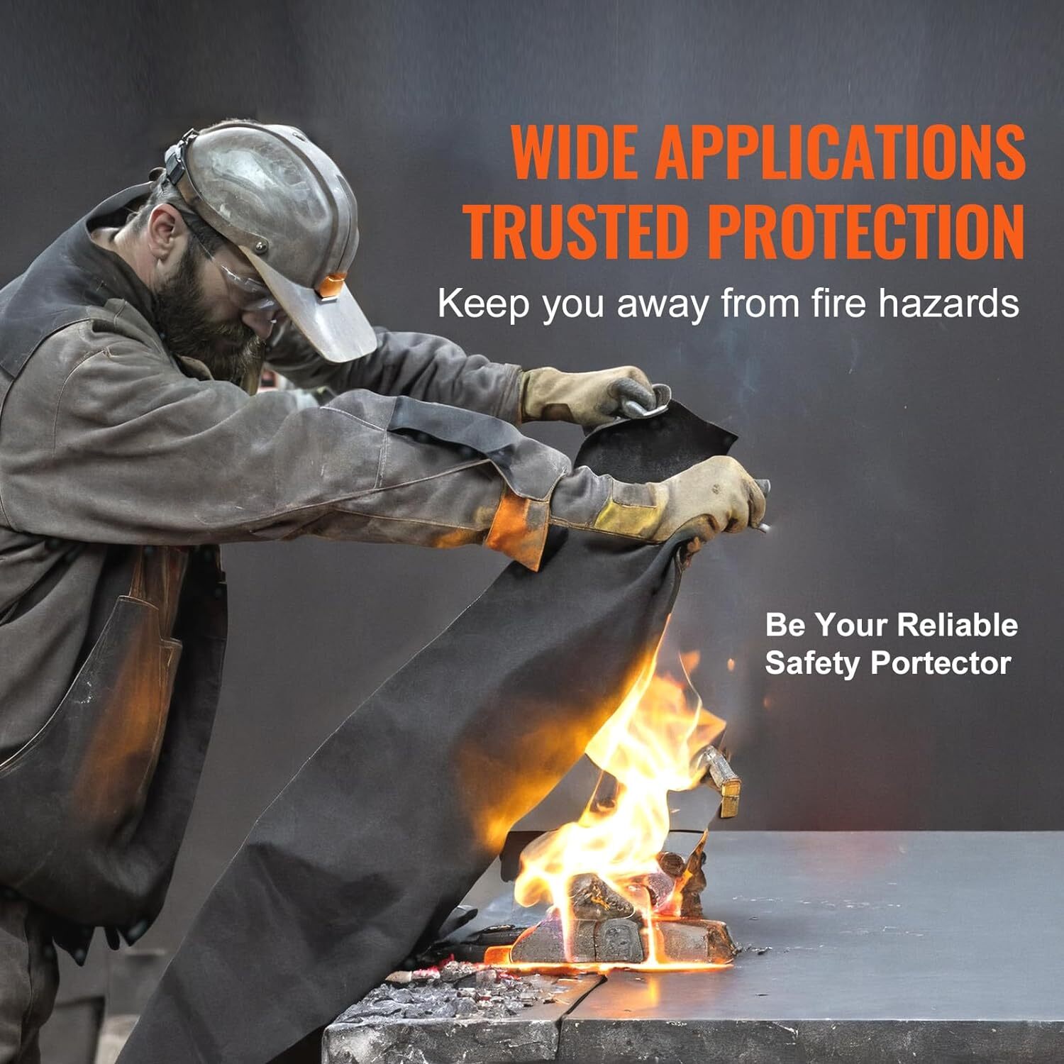 High Temp Carbon Fiber Welding Blanket Protect Work Area from Sparks Splatter