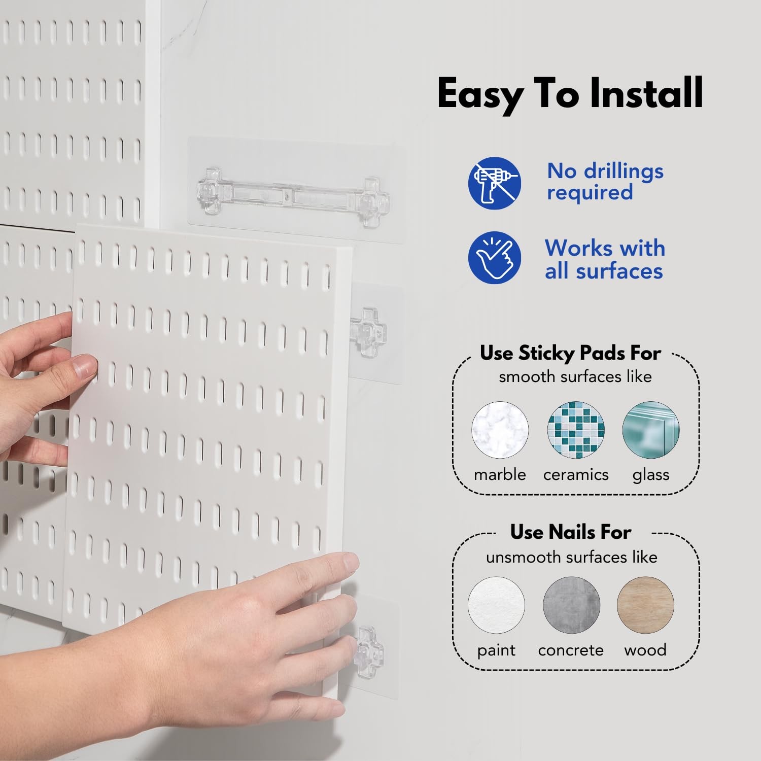 Keepo Pegboard Combination Kit, 4 Pegboards and 14 Accessories Modular Hanging f