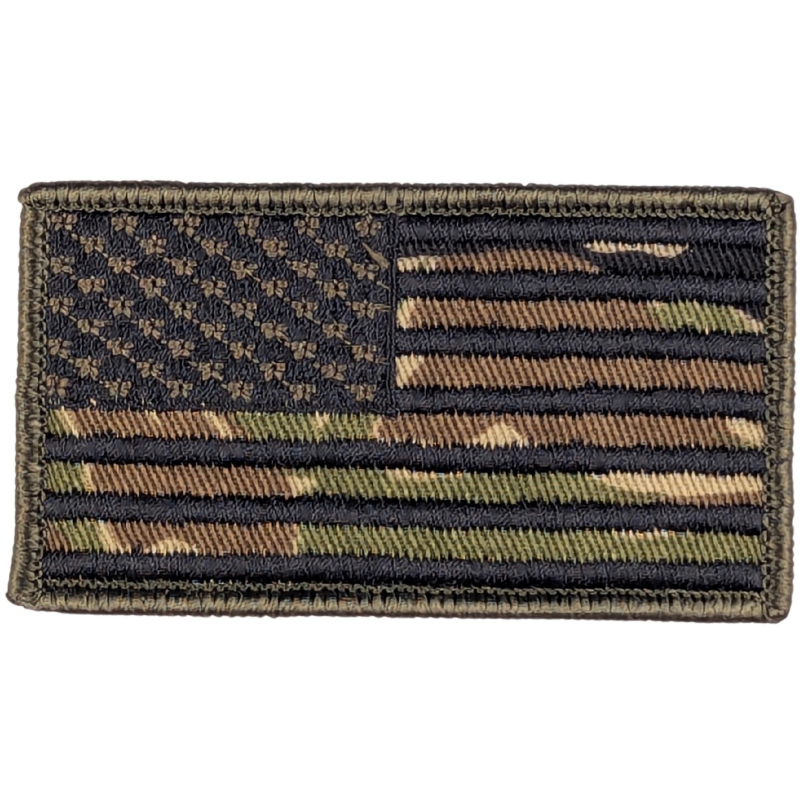 American Flag Patch - Vietnam Tiger Stripe Camo Background - Hook Fastener Patch
