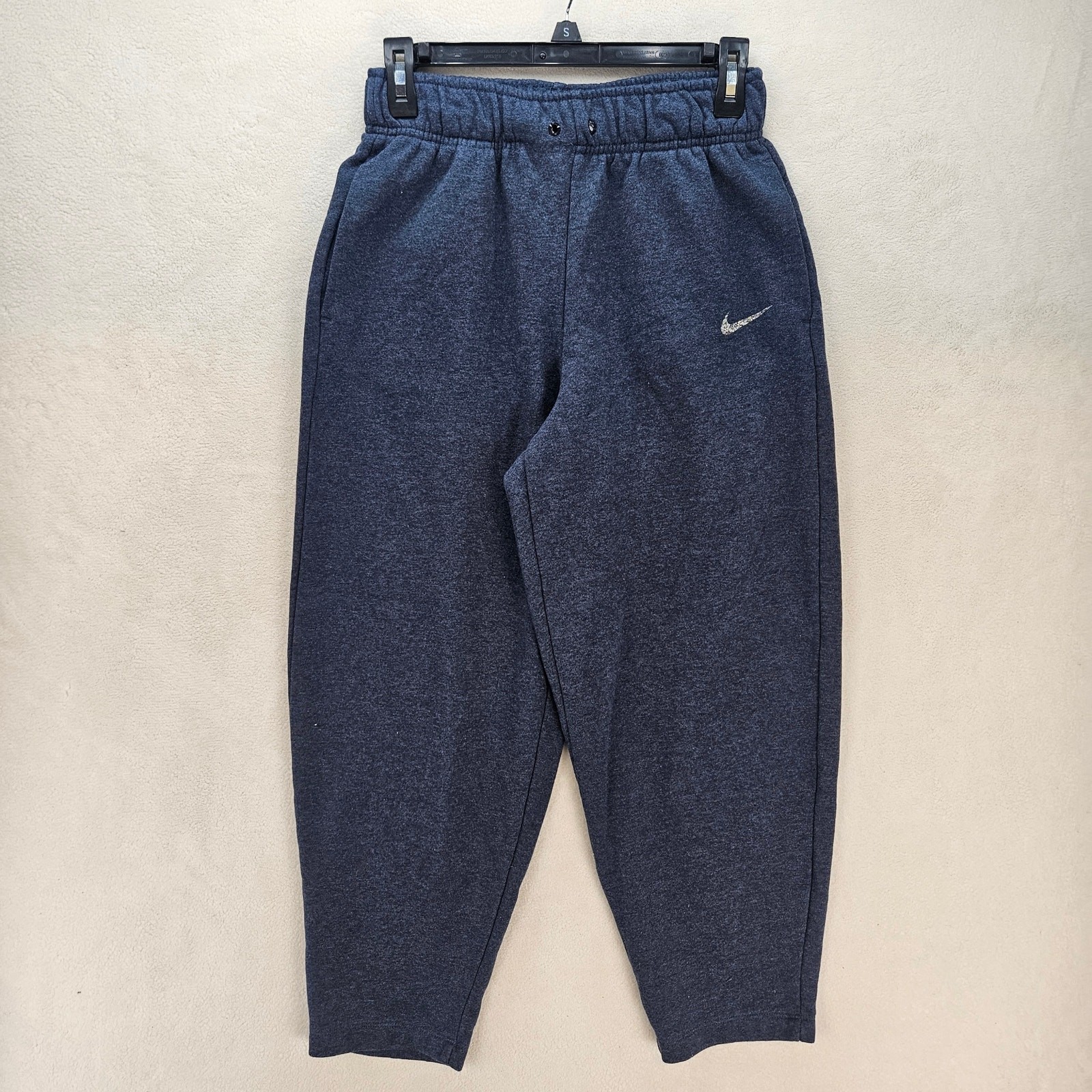 NIKE NSW MEN'S XS HEATHER NAVY WIDE LEG JOGGER PANTS FLEECE DJ6941-455