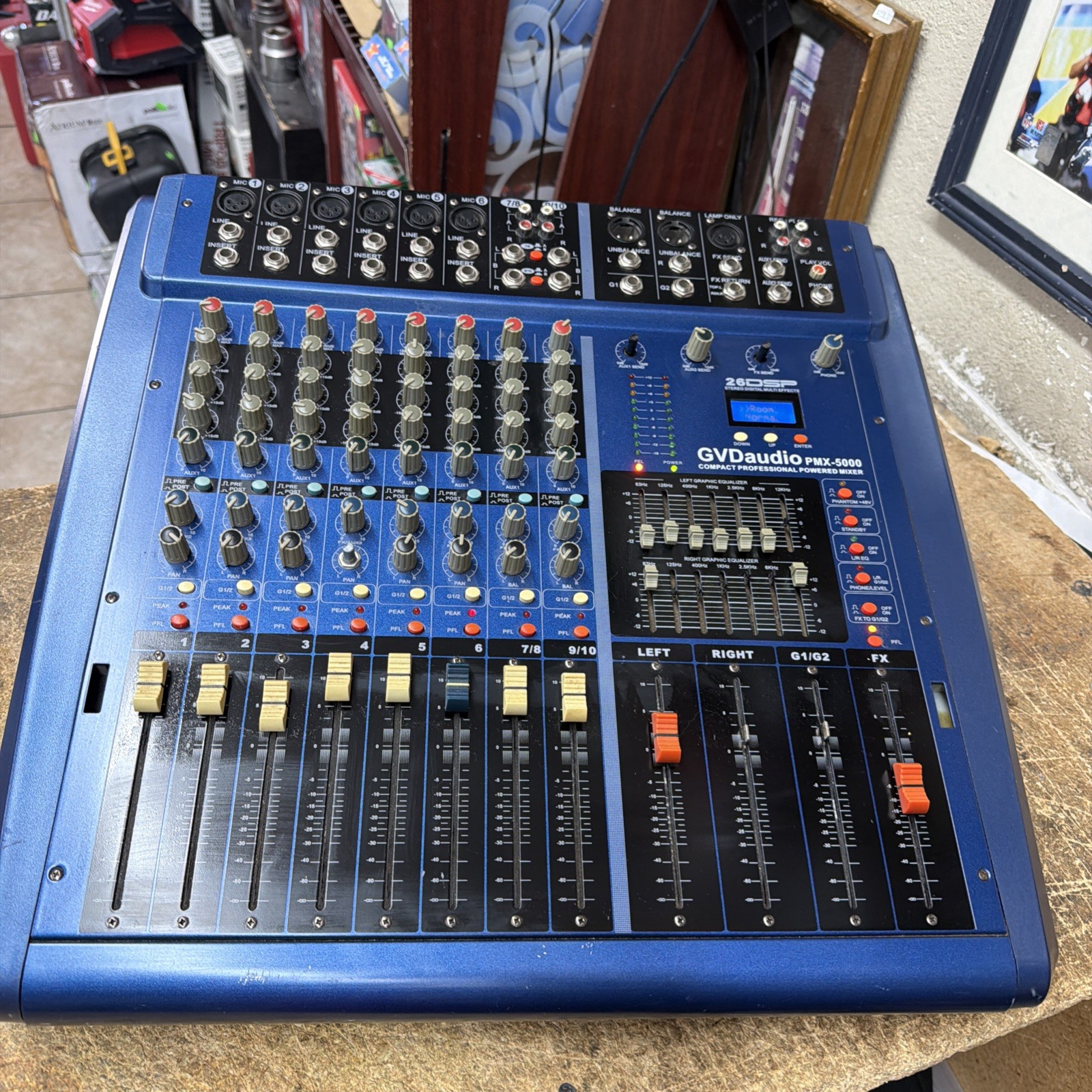 GVDaudio PMX-5000 Compact Professional Powered Mixer Board 26DSP Stereo Effects