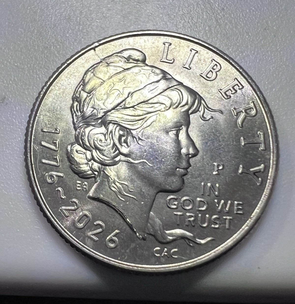 2026-P Emerging Liberty Dime Mint Error Obverse Rim Die Crack Hat 1776-2026