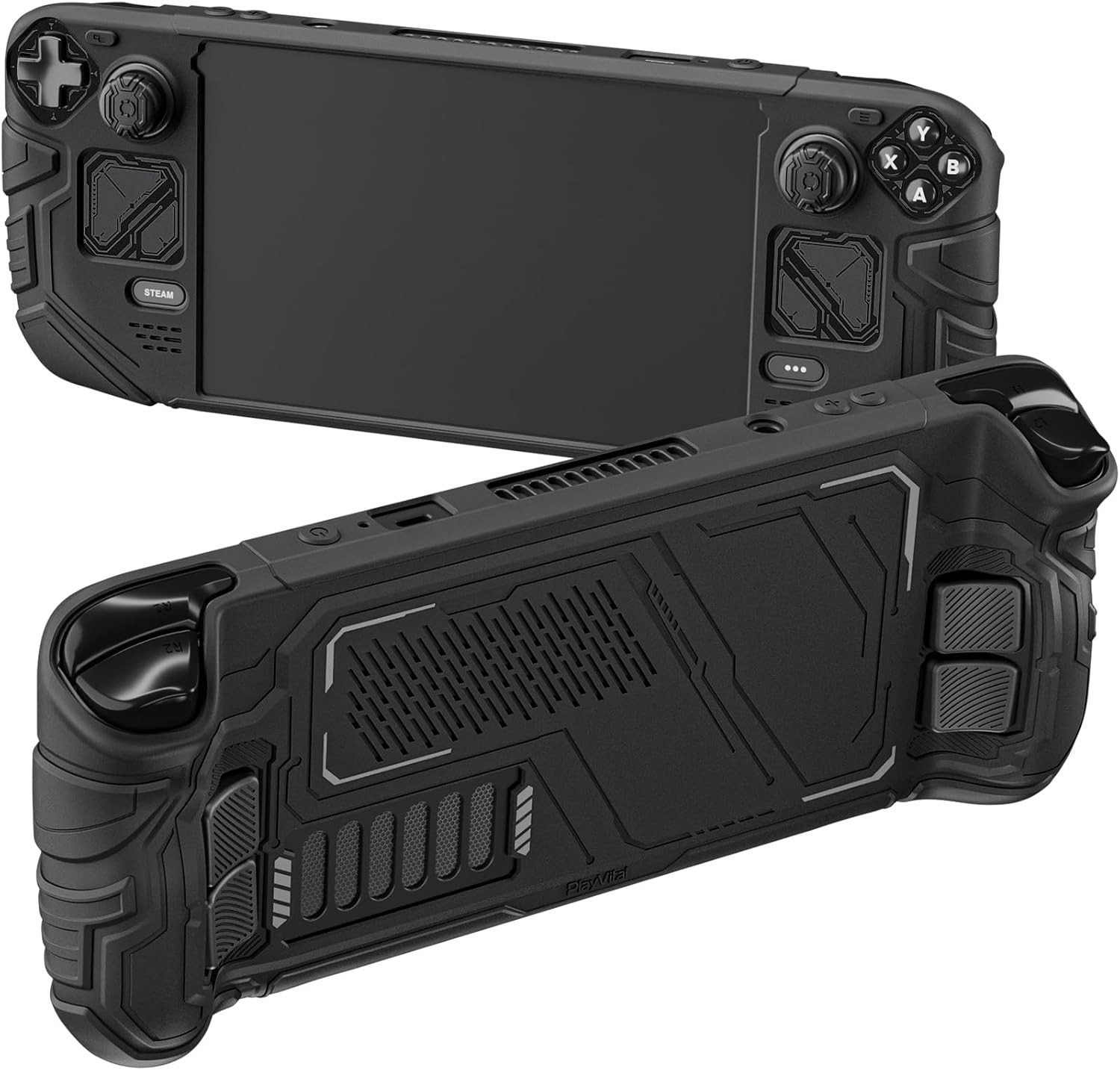 PlayVital Mecha Protective Case for Steam Deck – Anti-Slip Silicone Grip Cover