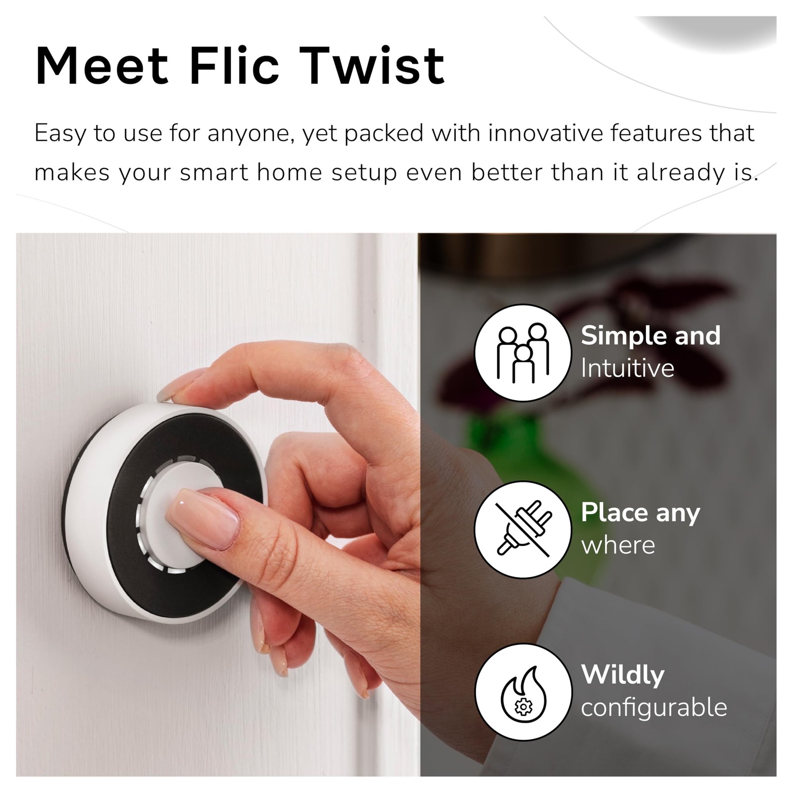 Flic Twist Smart Home Controller Works Matter, Alexa, SmartThings Through Any