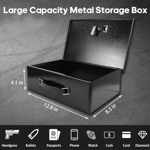 Fireproof Lock Box for Documents, Fire Resistant Safe Fire Safe Box with Dual Co