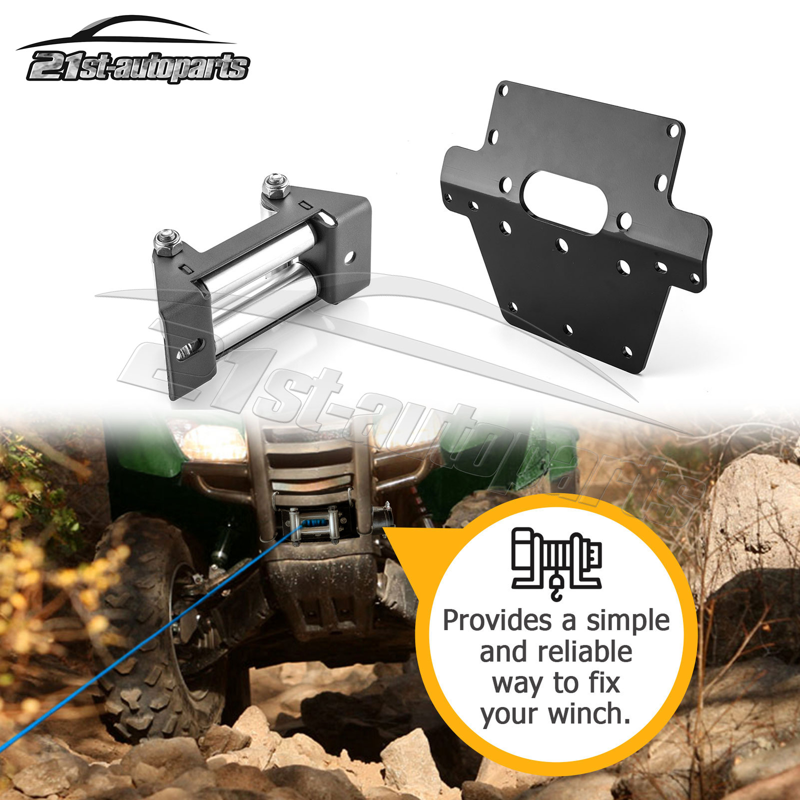 Winch Mount+4 7/8" Winch Roller Fairlead For Honda TRX420 Rancher 2007-2013
